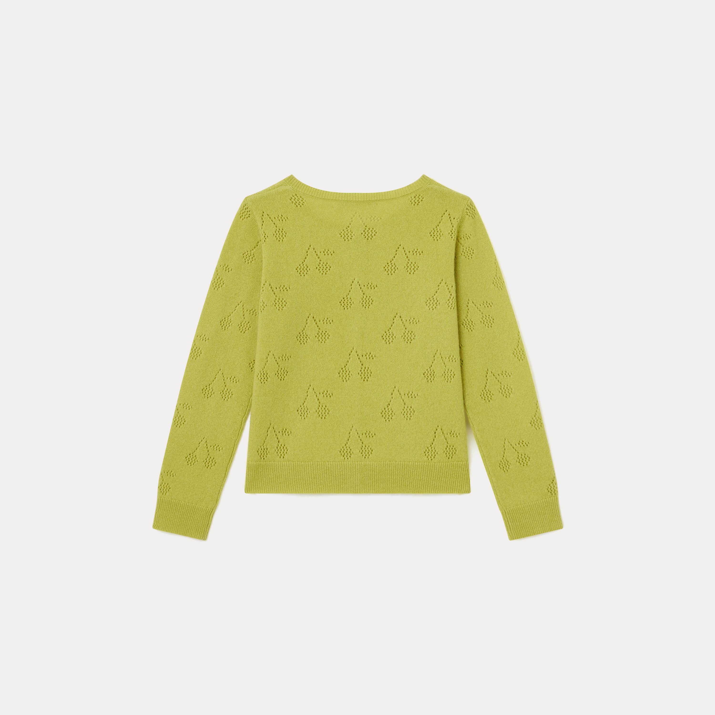 Girls Green Logo Cashmere Cardigan
