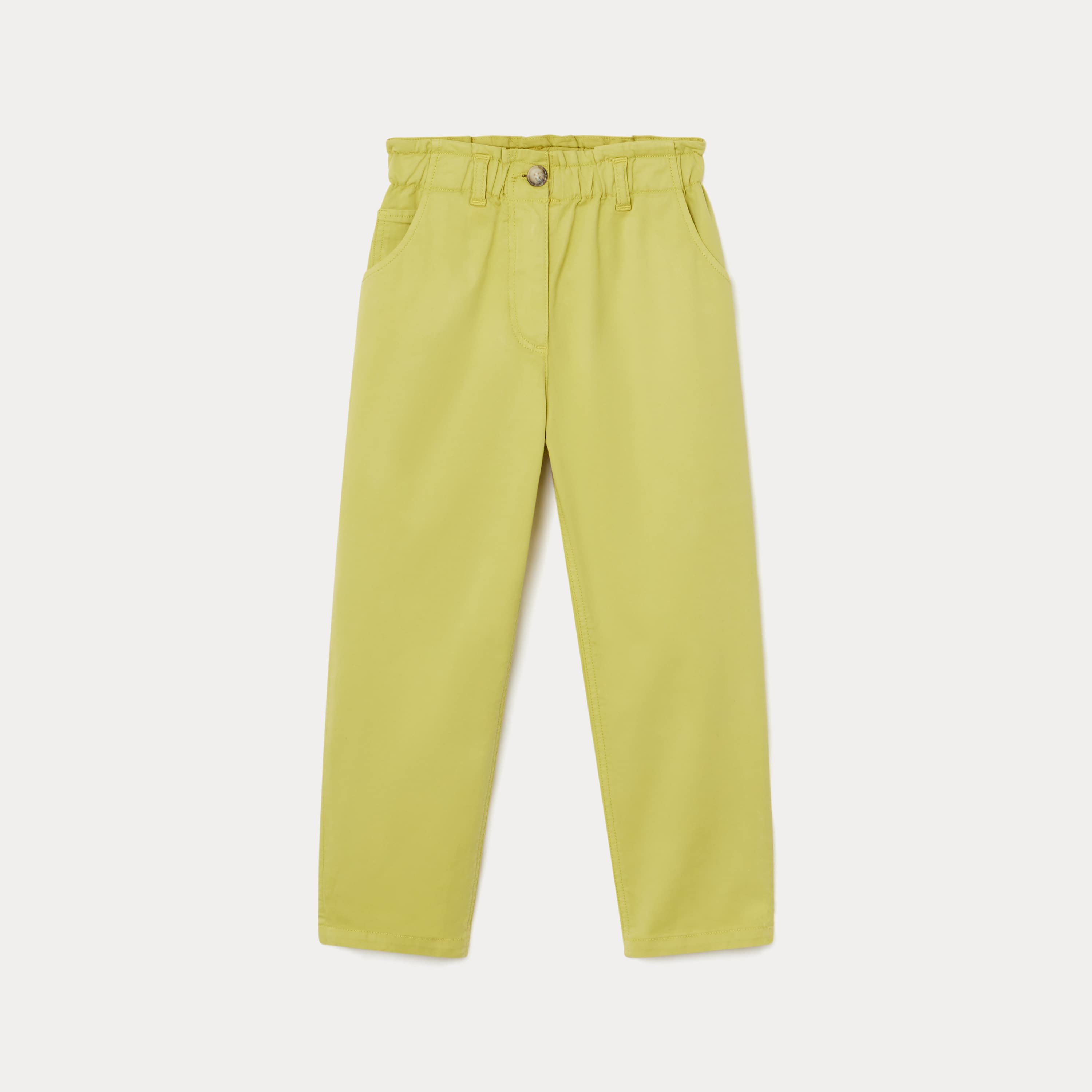 Girls Yellow Cotton Trousers