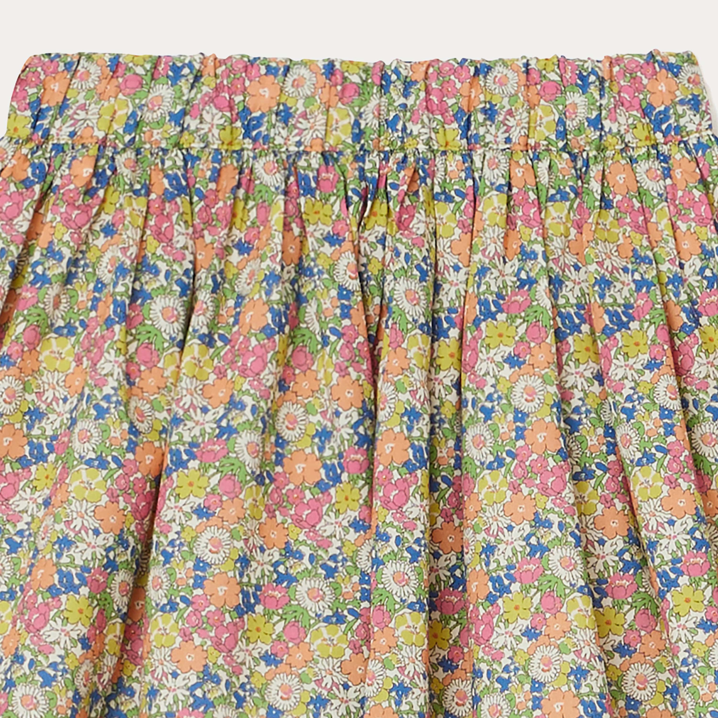 Girls Multicolor Floral Skirt