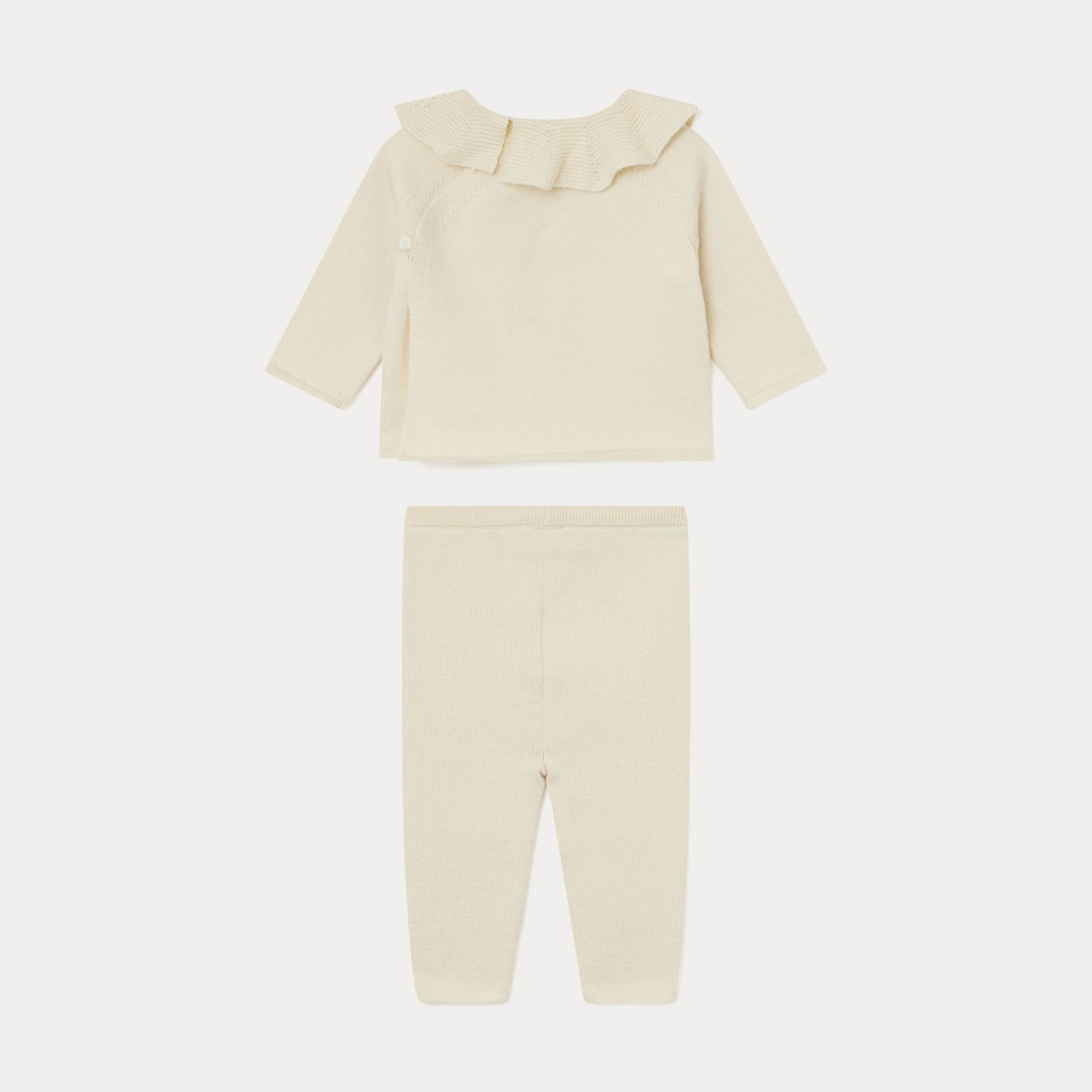 Baby Girls White Ruffle Knit Set