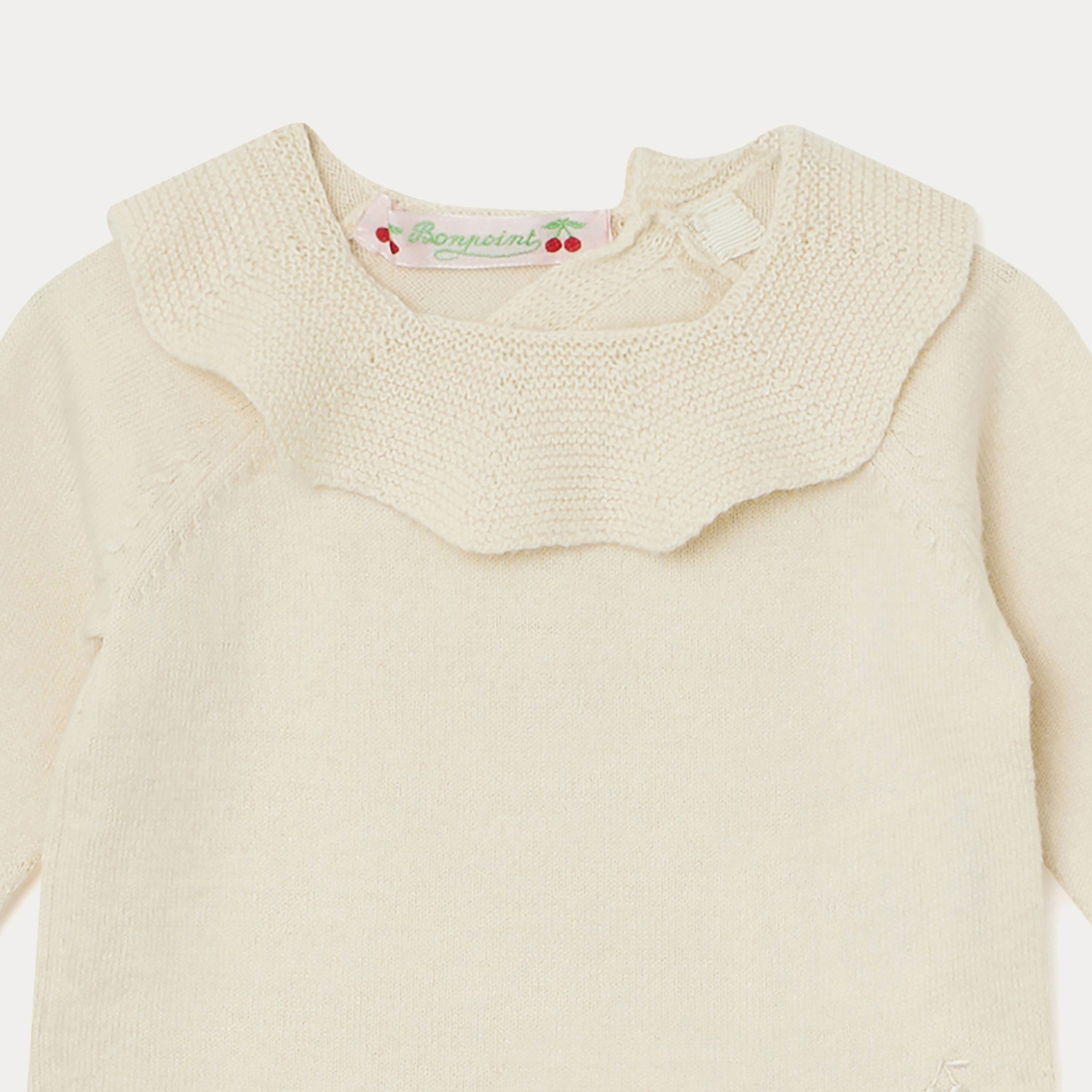 Baby Girls White Ruffle Knit Set