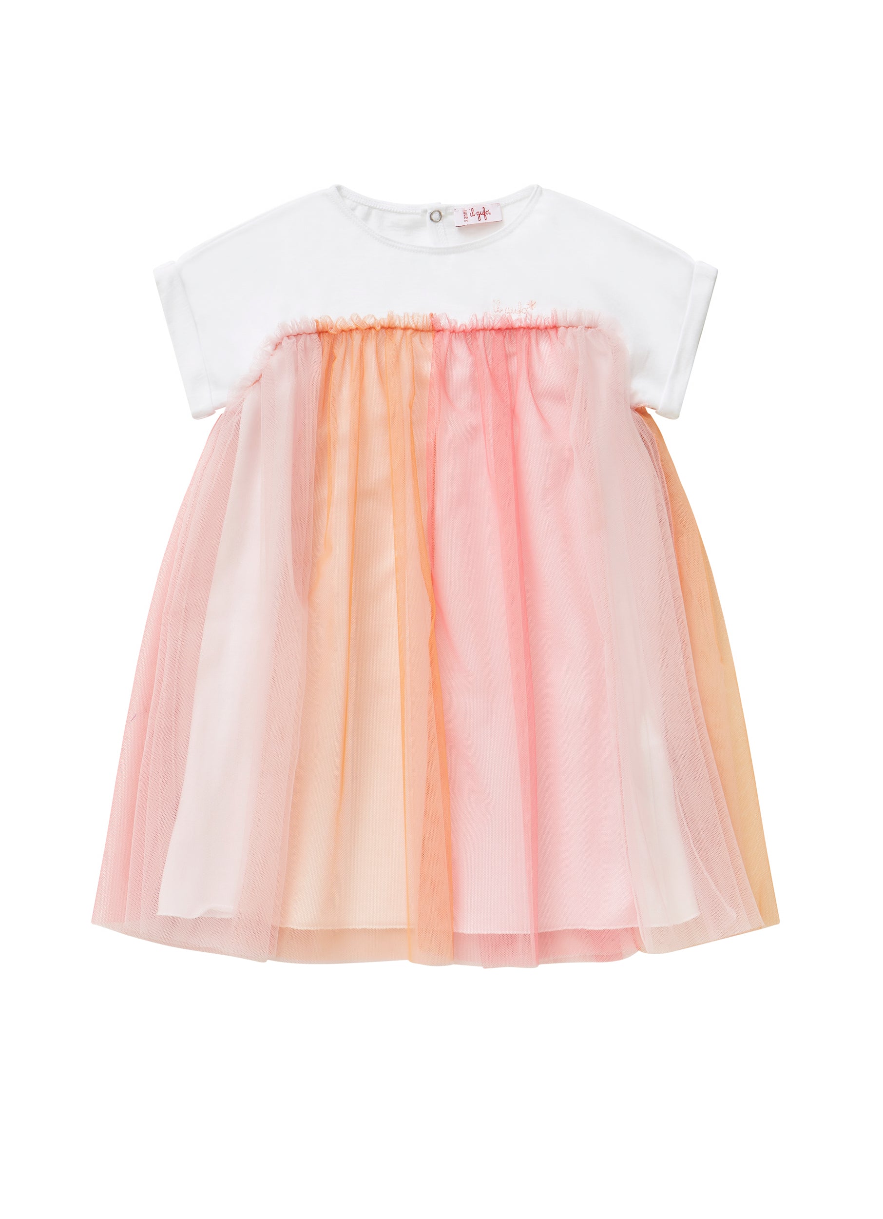 Girls White & Pink Cotton Dress