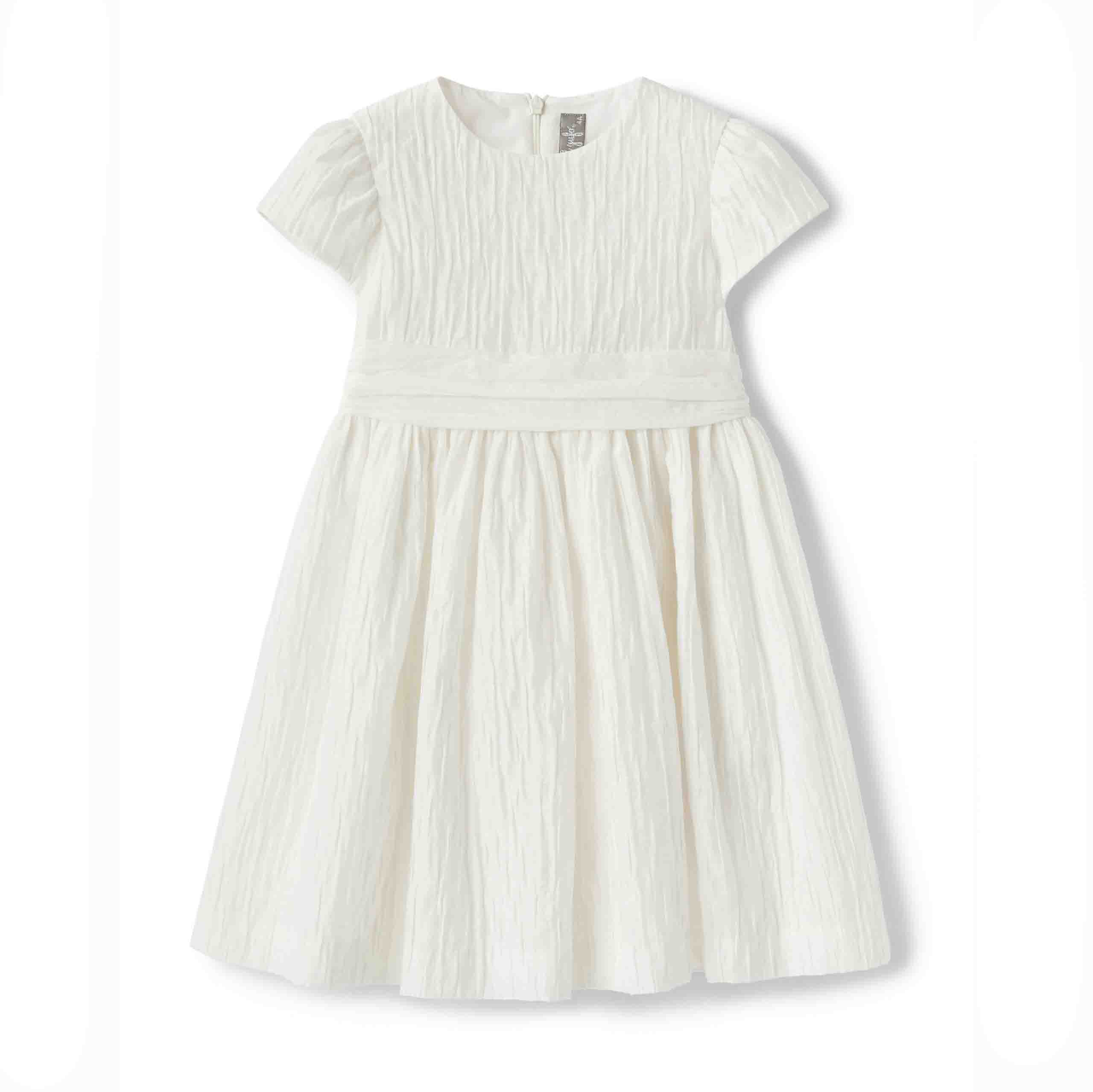 Girls White Cotton Dress