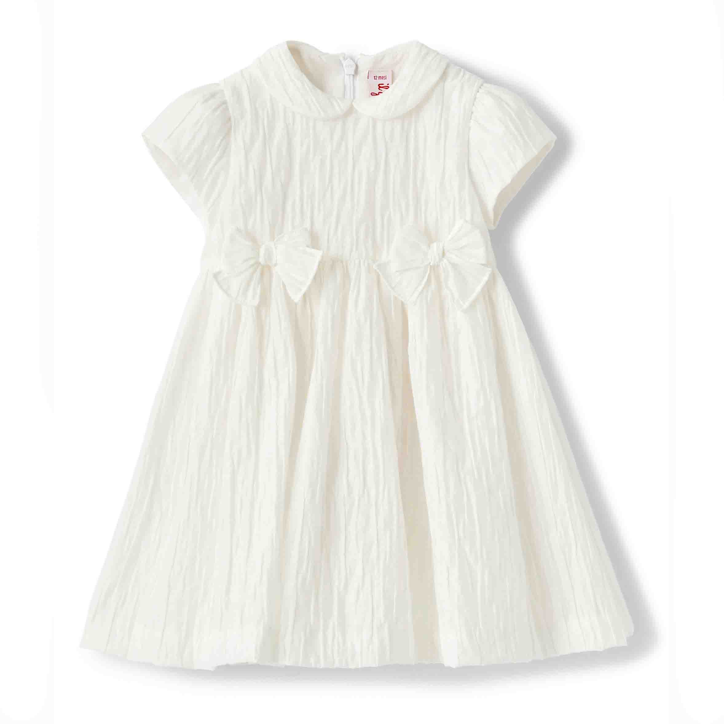 Girls White Bowknot Dress