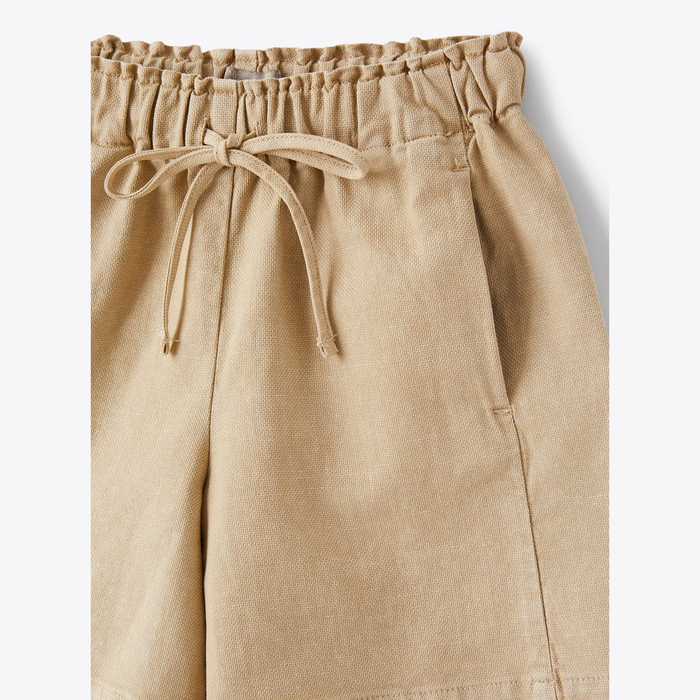 Girls Beige Cotton Shorts