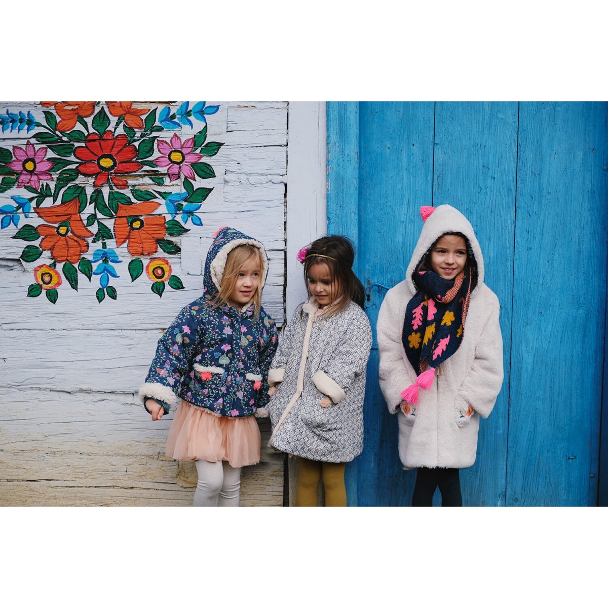 Girls Blue Pine Cone Cotton Jacket