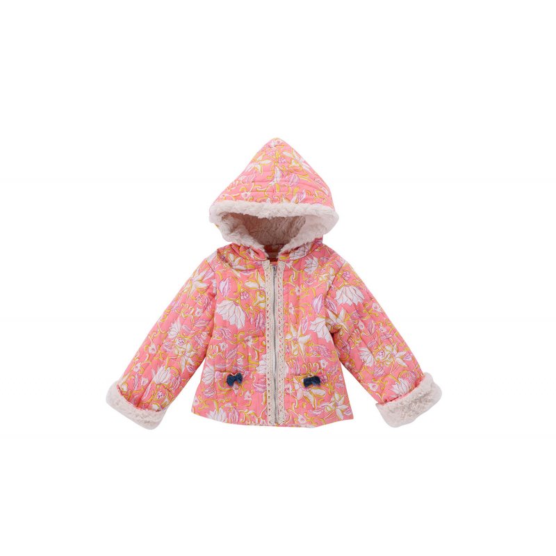 Girls Coral Flower Cotton Jacket