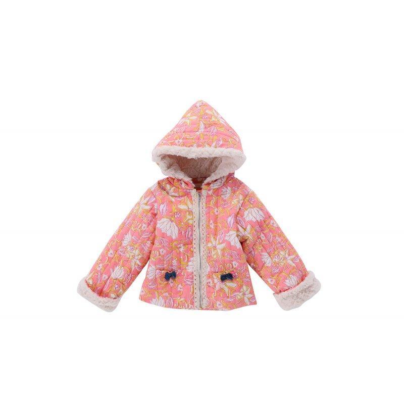 Girls Coral Flower Cotton Jacket