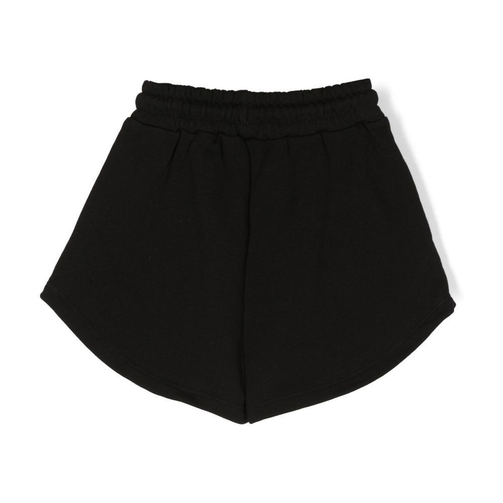 Girls Black Logo Cotton Shorts
