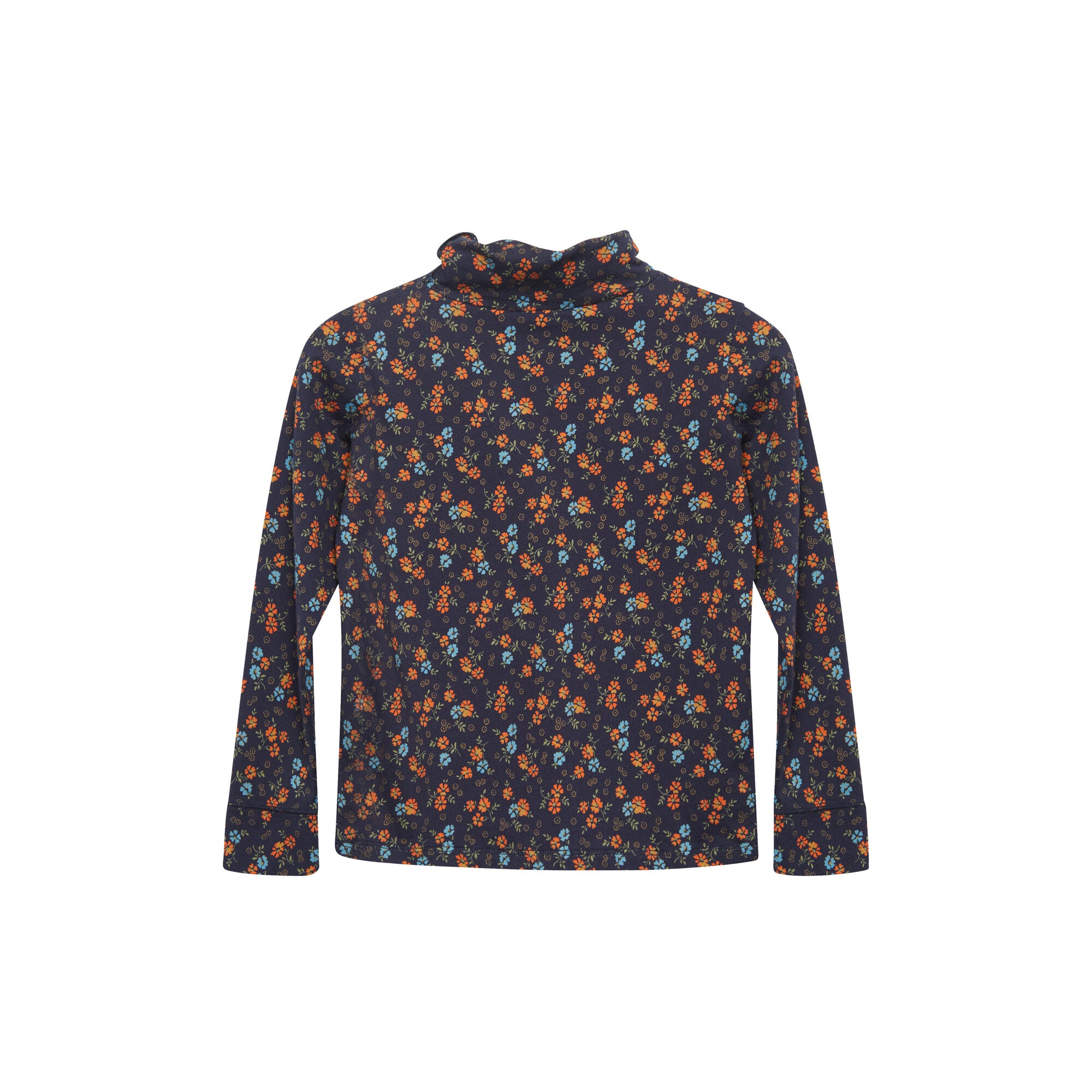 Girls Navy Floral Cotton Top