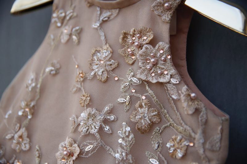 Girls Gold 'After the dawn' Patch Embroidered Flower Trims Tulle Dress - CÉMAROSE | Children's Fashion Store - 4