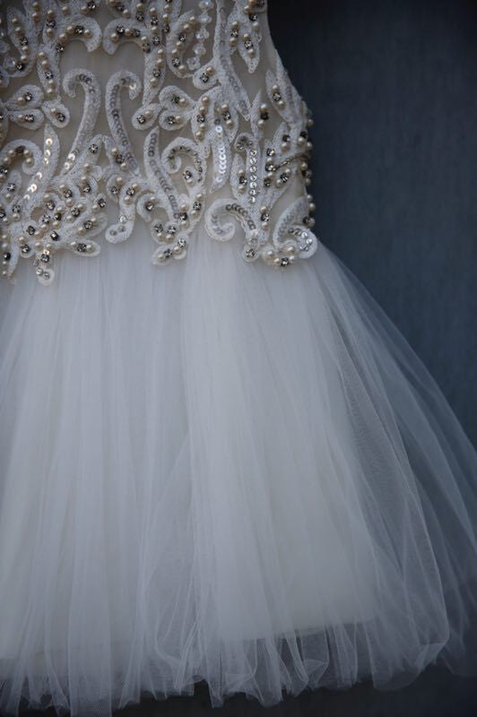 Girls White Pearl Embroidered Trims Tulle Dress - CÉMAROSE | Children's Fashion Store - 4