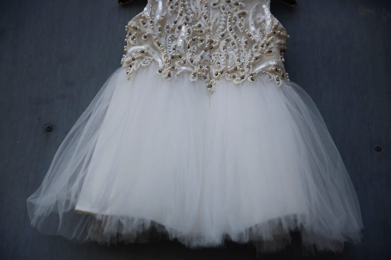 Girls White Pearl Embroidered Trims Tulle Dress - CÉMAROSE | Children's Fashion Store - 8