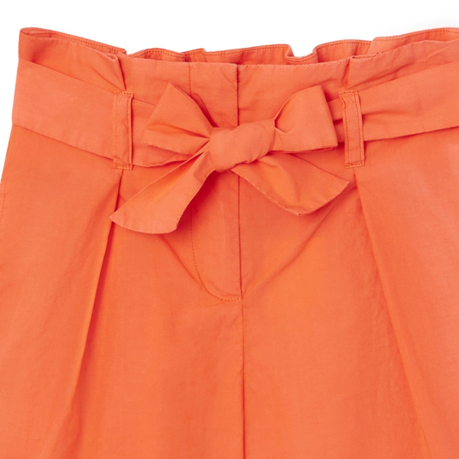 Girls Orange Cotton Shorts