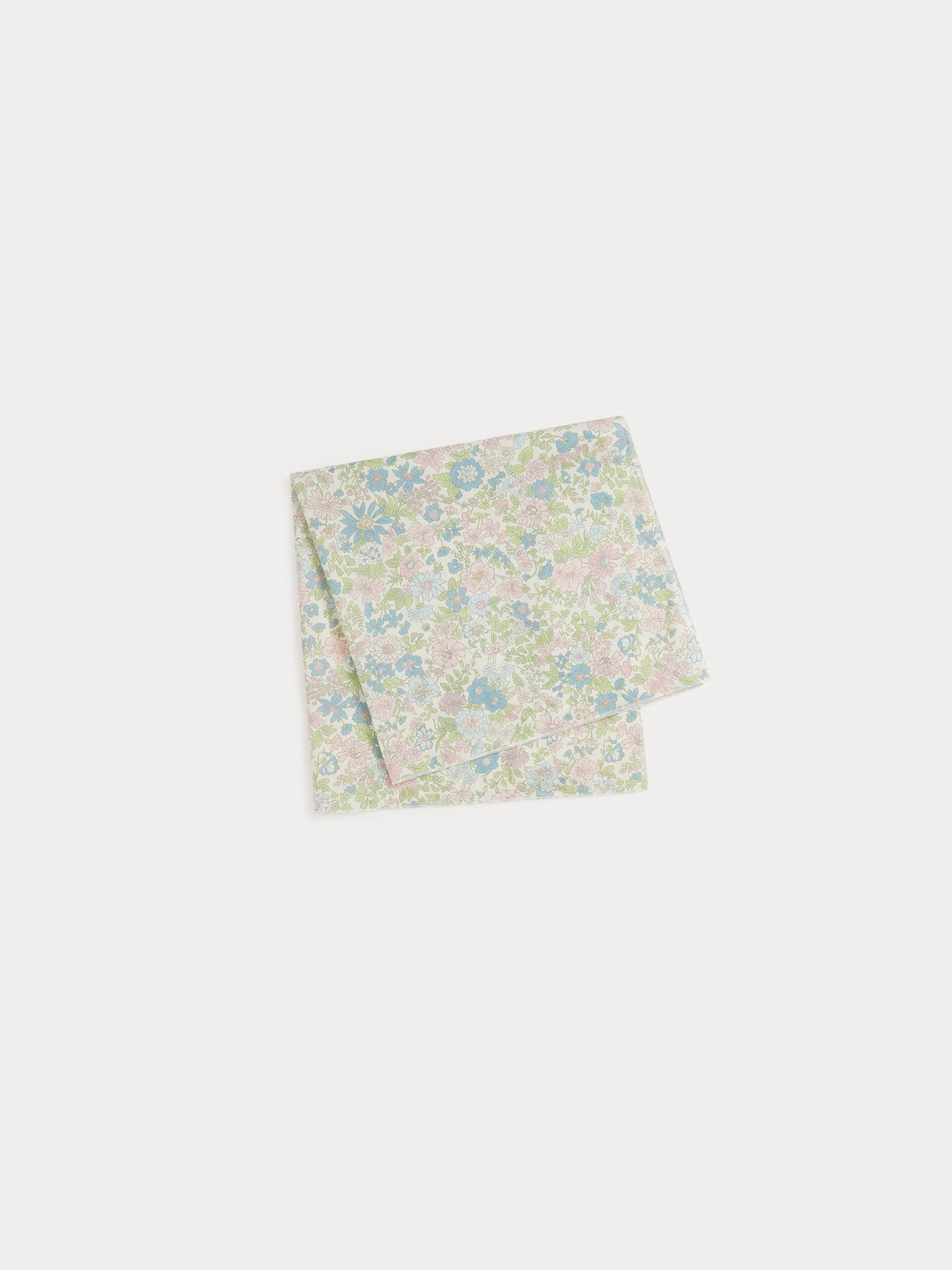 Girls Blue Floral Cotton Scarf