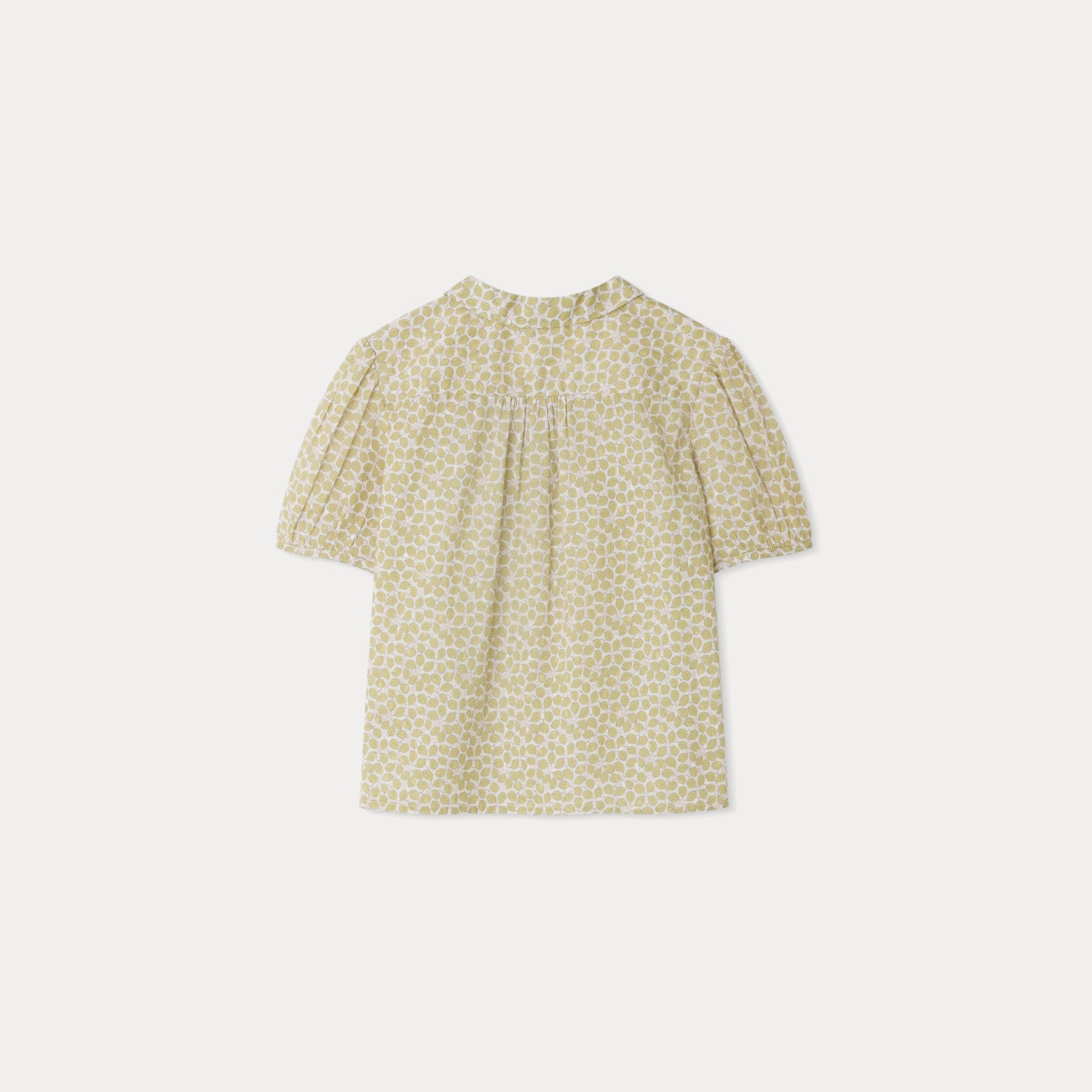 Girls Green Floral Cotton Shirt