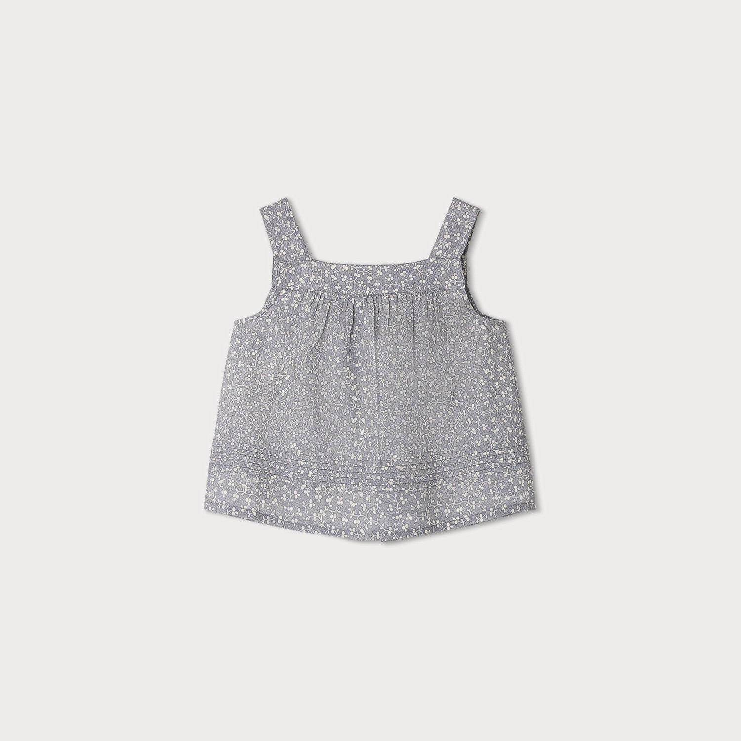 Girls Blue Floral Cotton Top