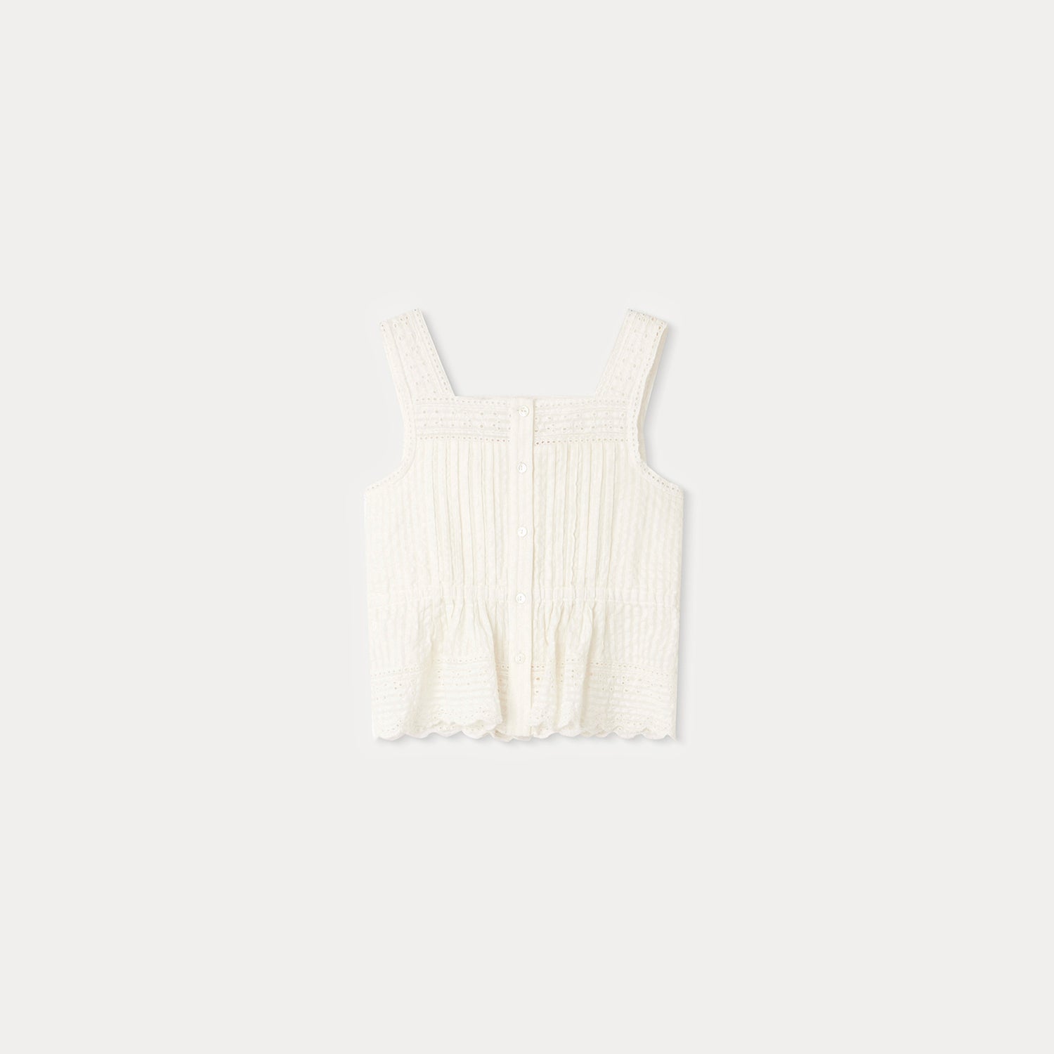 Girls White Cotton Top