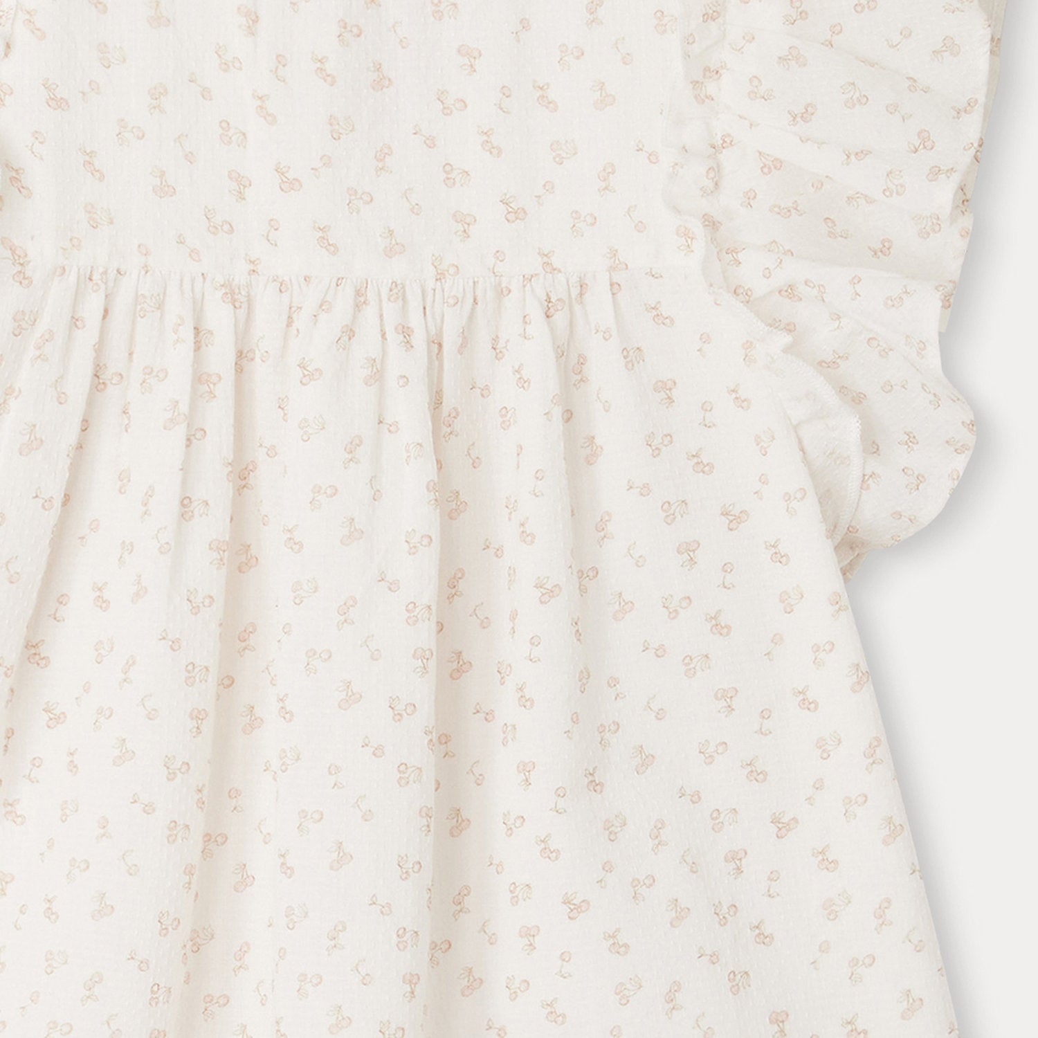 Girls White Printed Cotton Top