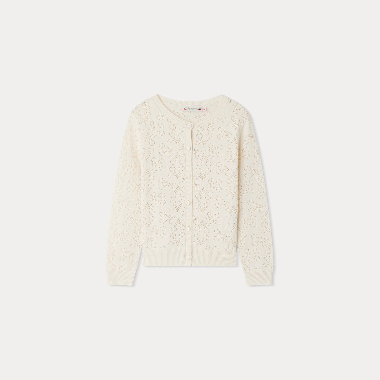 Girls White Logo Cotton Cardigan