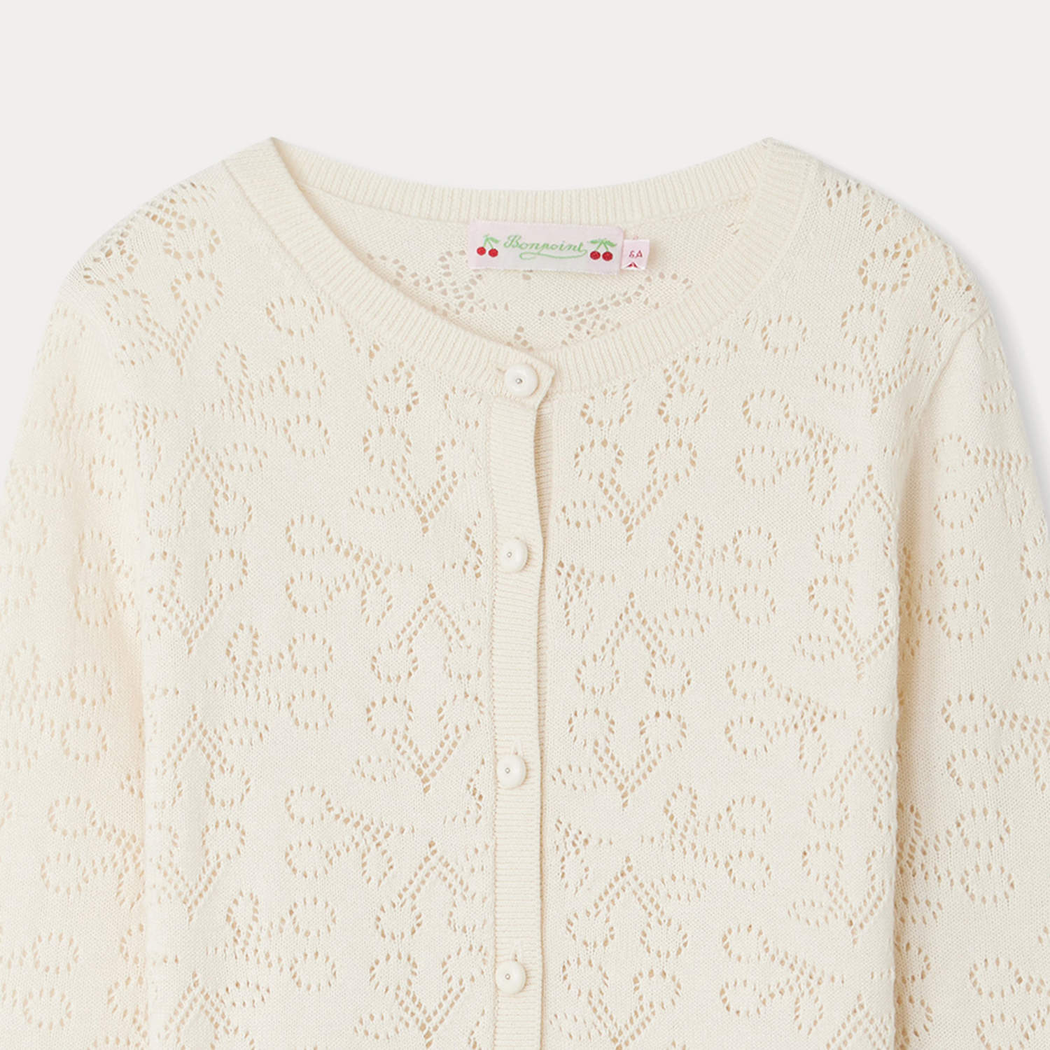 Girls White Logo Cotton Cardigan