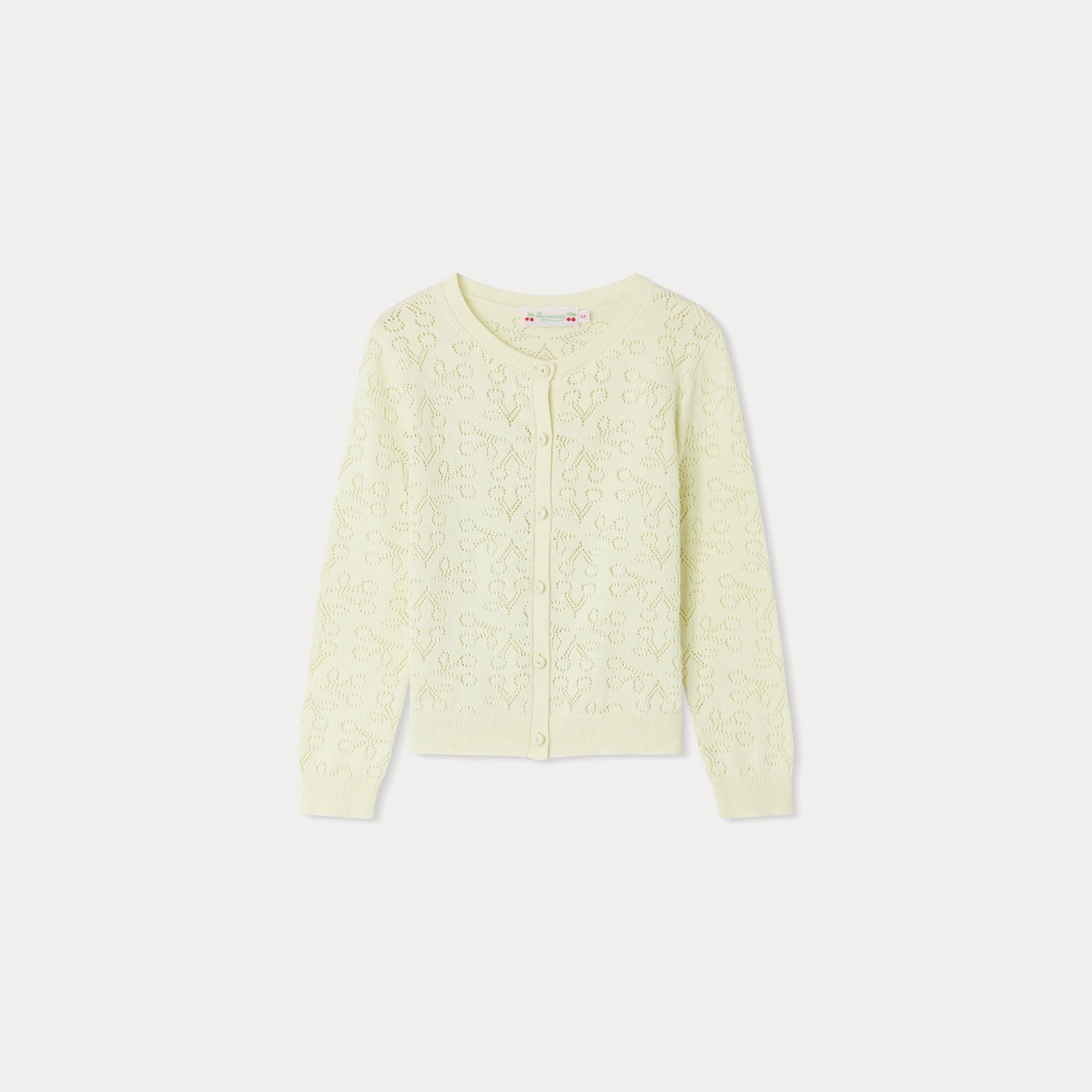 Girls Pale Green Logo Cotton Cardigan