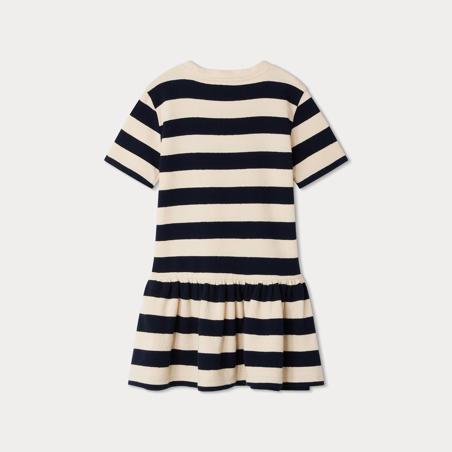 Girls Navy Stripes Cotton Dress