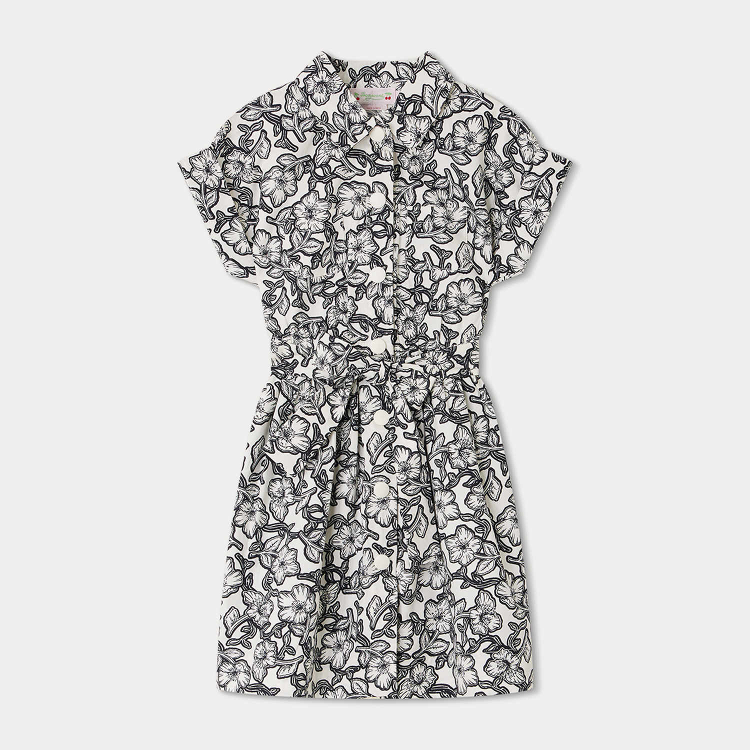Girls Black Flower Cotton Dress