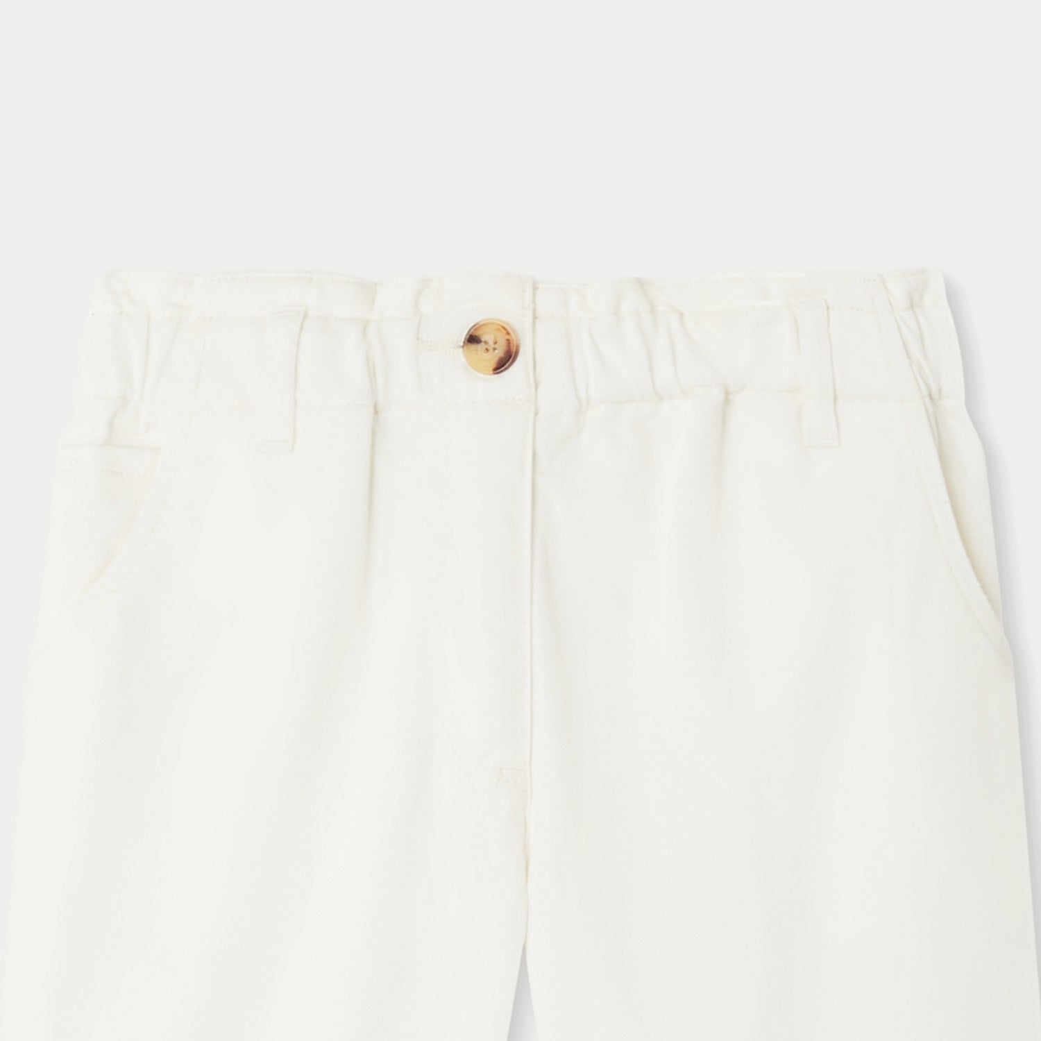 Girls White Cotton Trousers