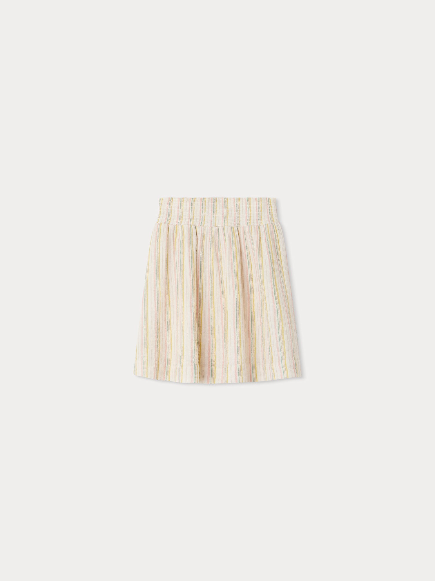 Girls Beige Stripe Cotton Skirt