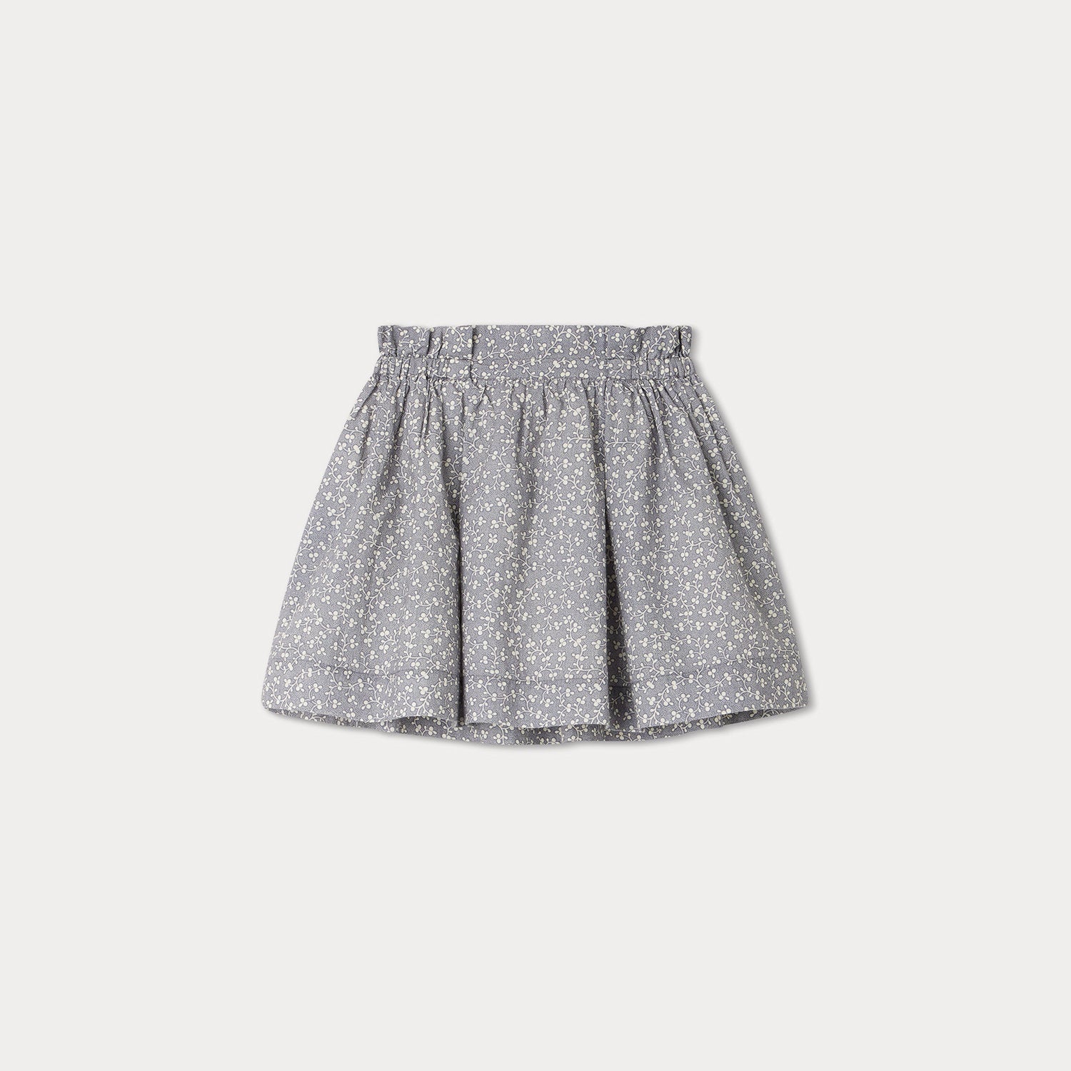 Girls Blue Floral Cotton Skirt