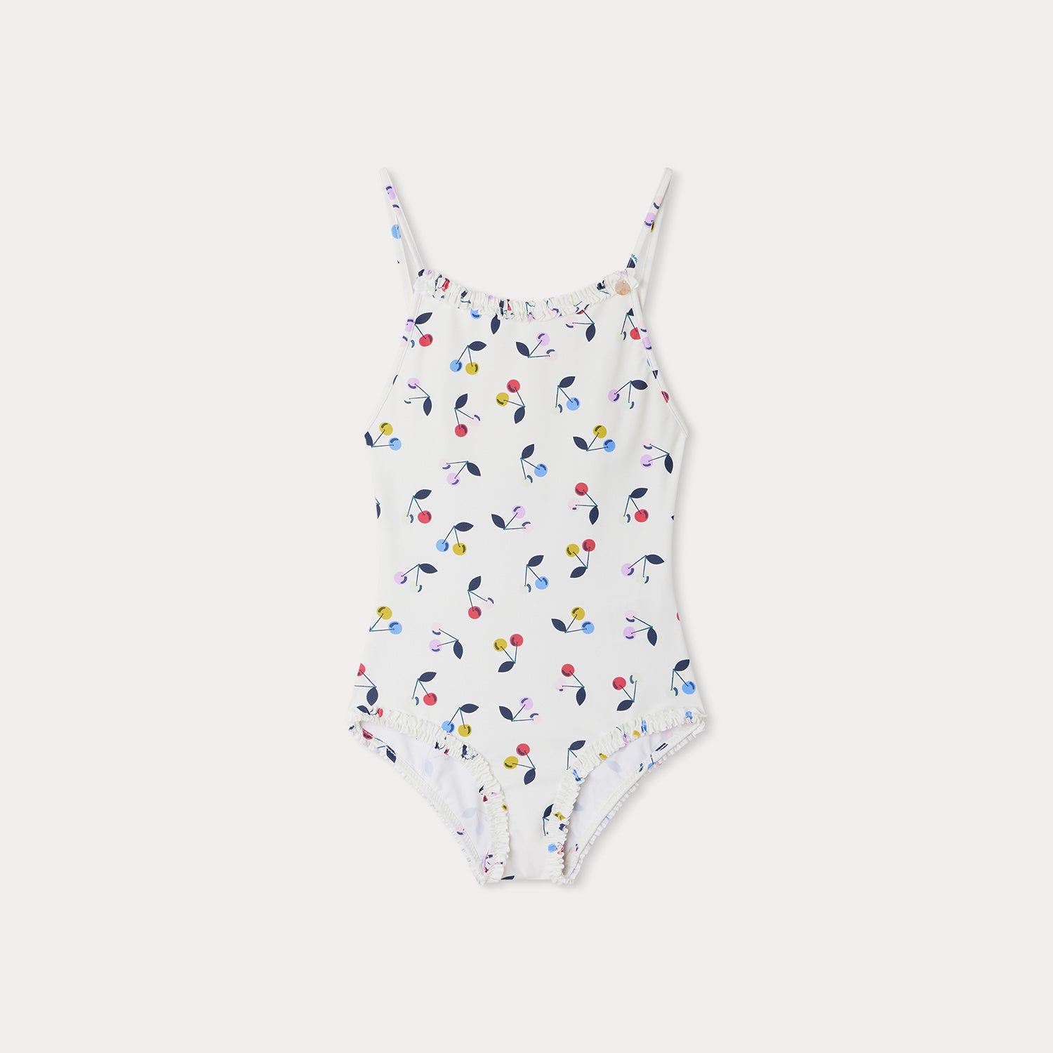 Girls White Logo Swimsuit