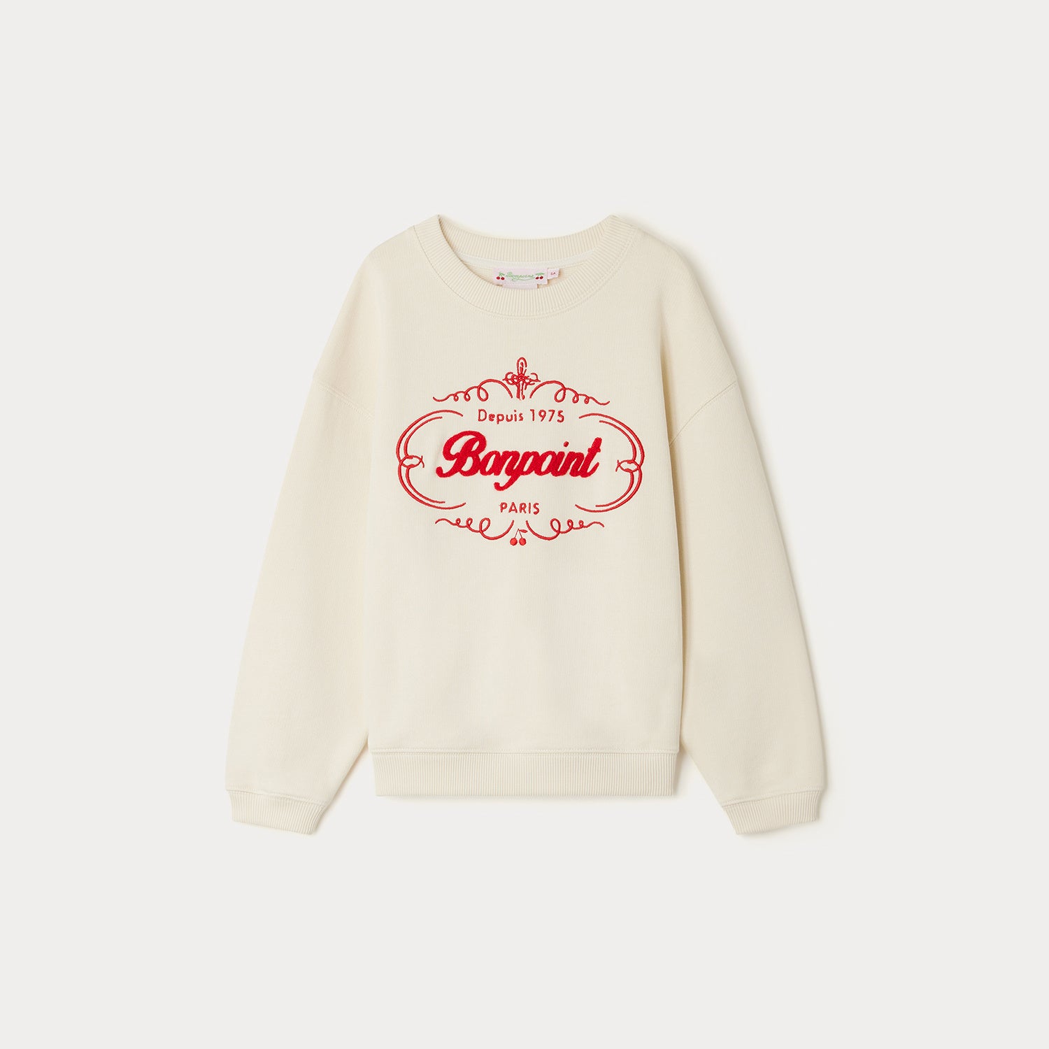 Girls White Logo Cotton Sweatshirt