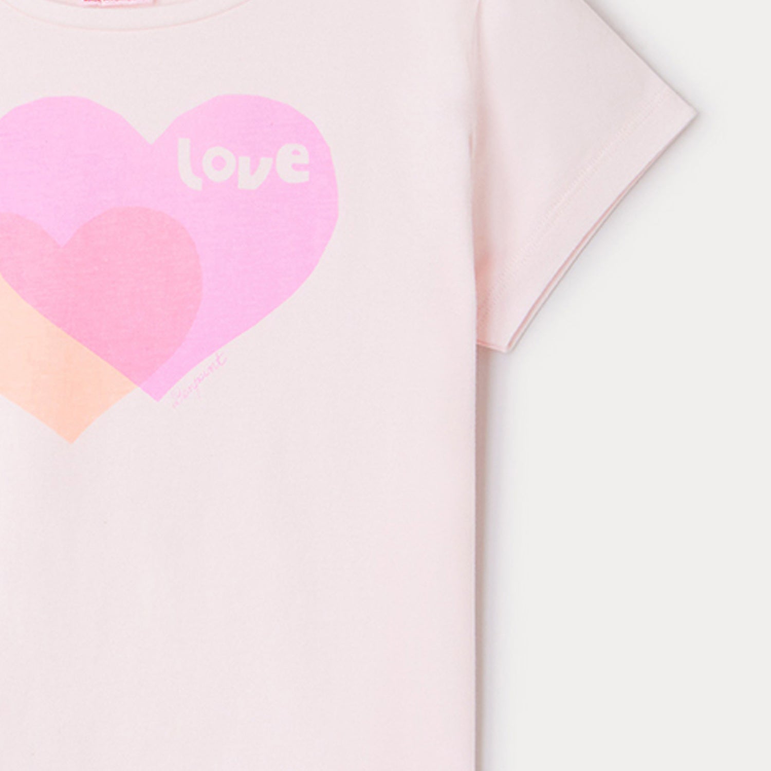 Girls Pale Pink Cotton T-Shirt