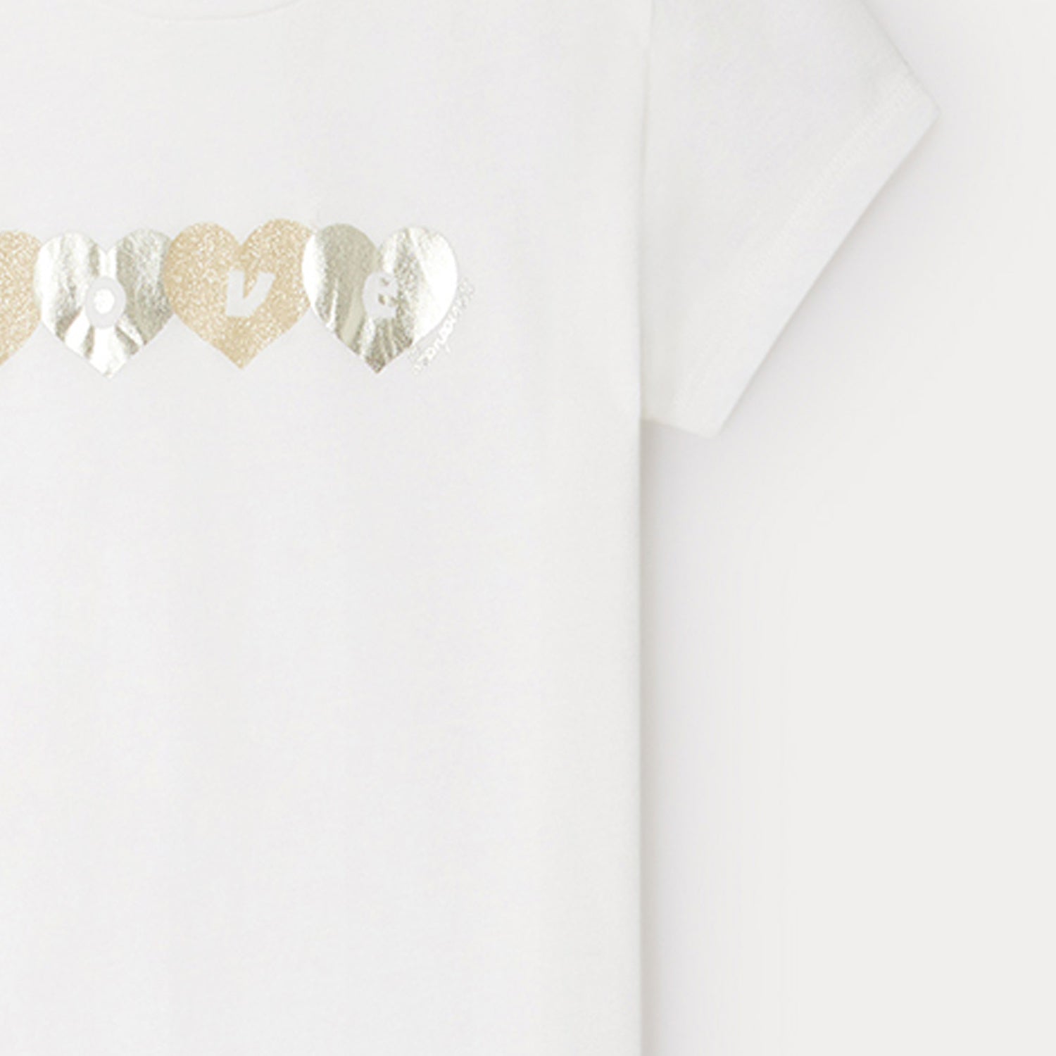 Girls White Cotton T-Shirt