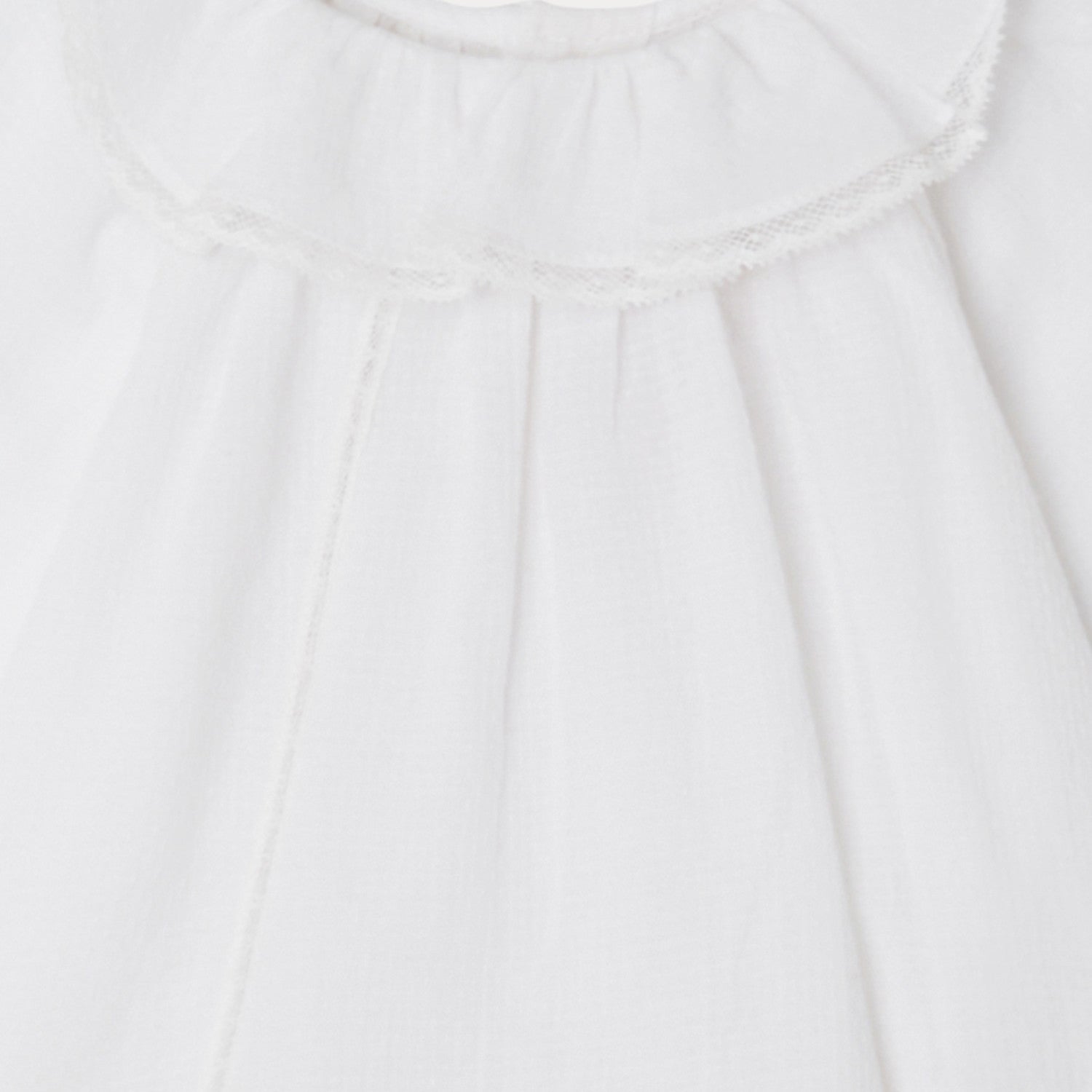 Baby Girls White Ruffled Cotton Shirt