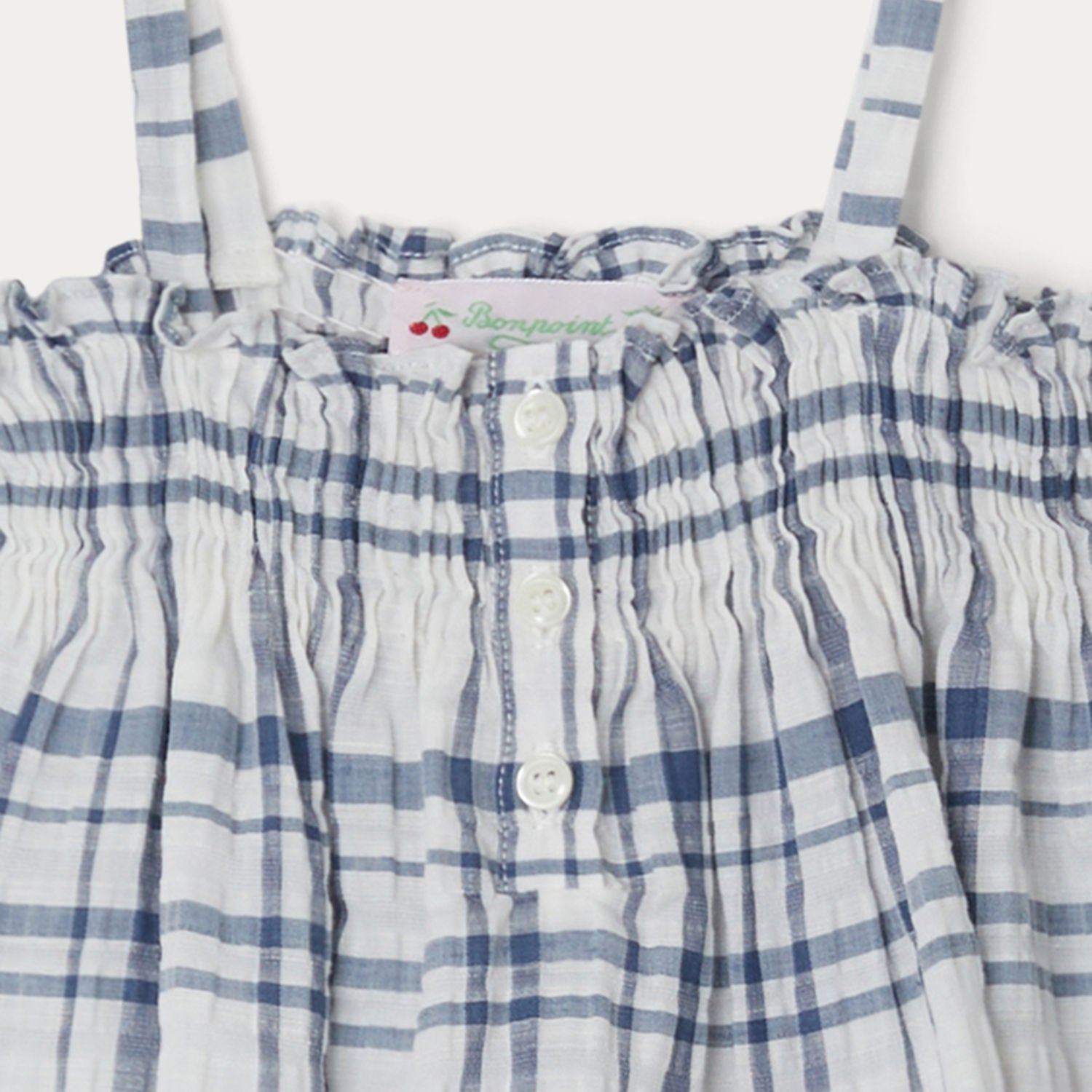 Baby Girls Blue Check Strap Top