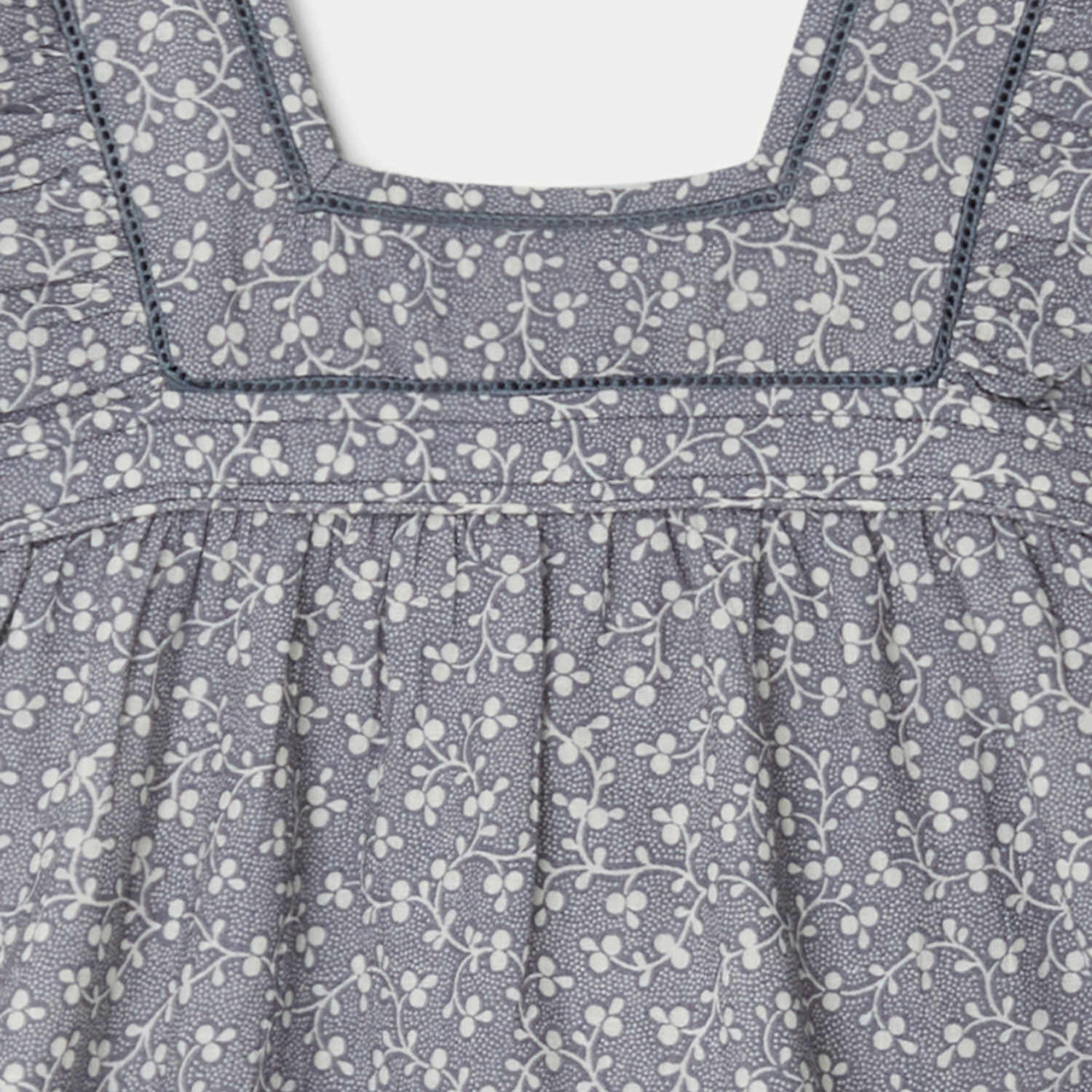 Baby Girls Blue Floral Cotton Top