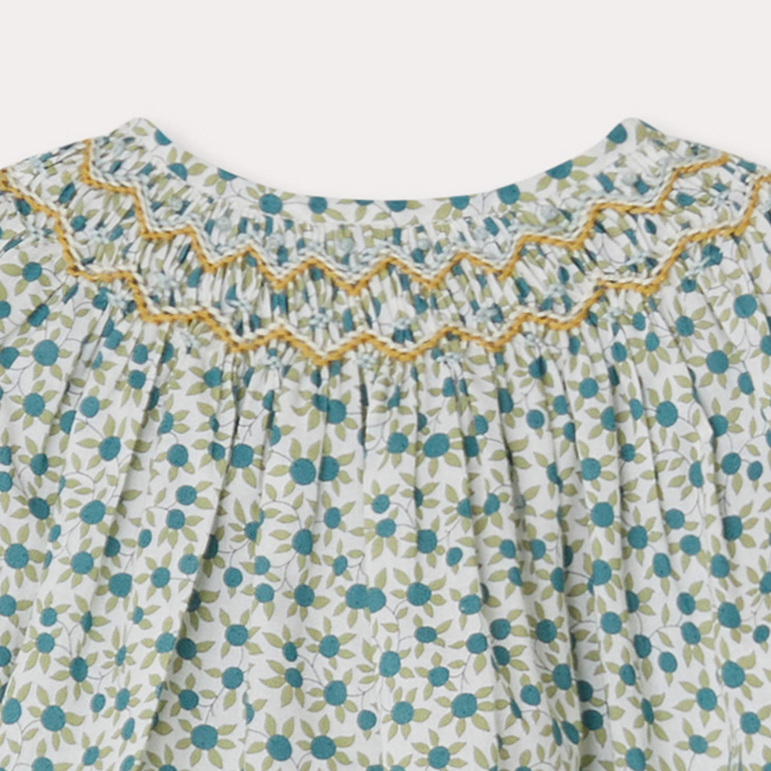 Baby Girls Green Floral Cotton Top