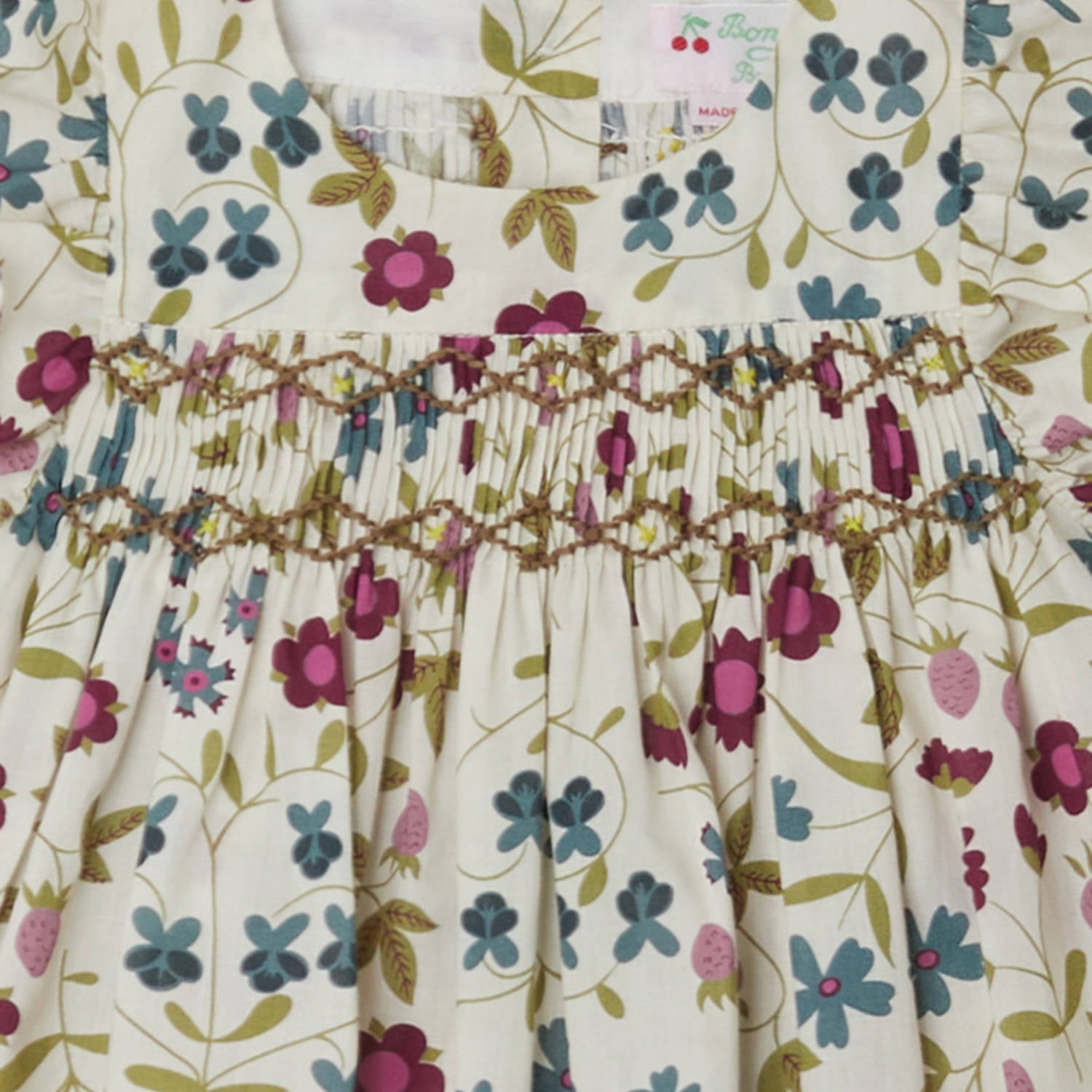 Baby Girls White Floral Cotton Top