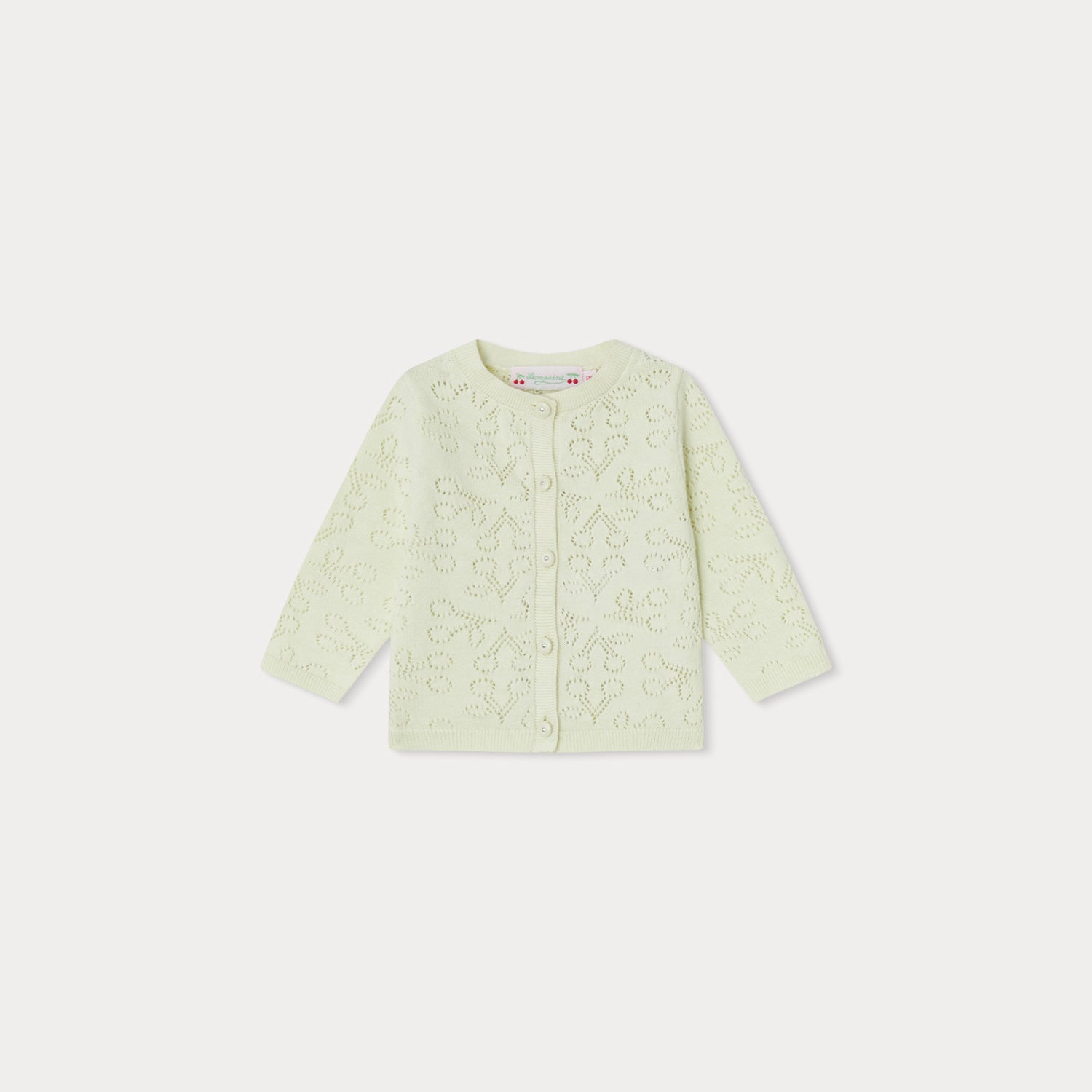 Baby Girls Pale Green Logo Cotton Cardigan