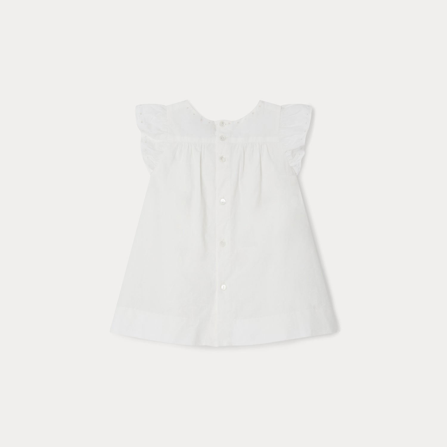 Baby Girls White Embroidered Cotton Dress