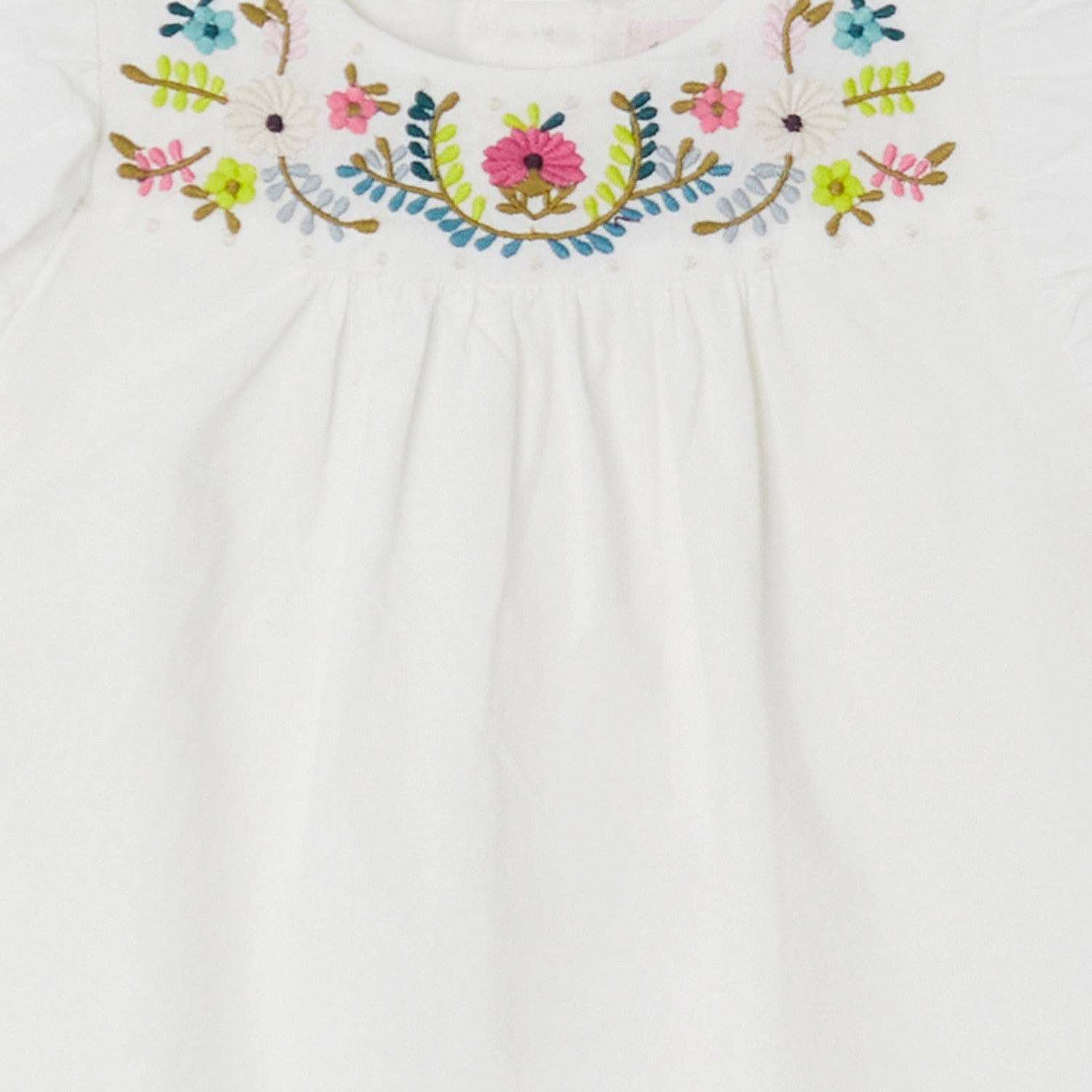 Baby Girls White Embroidered Cotton Dress
