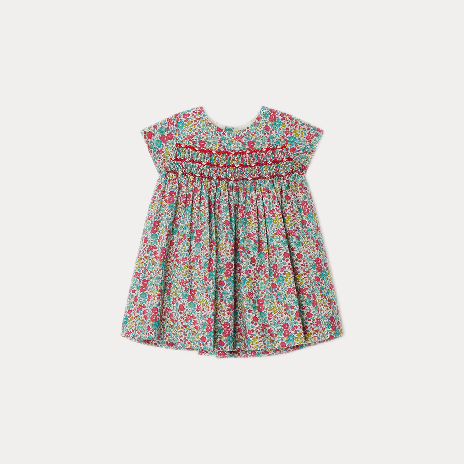 Baby Girls Red Floral Cotton Dress