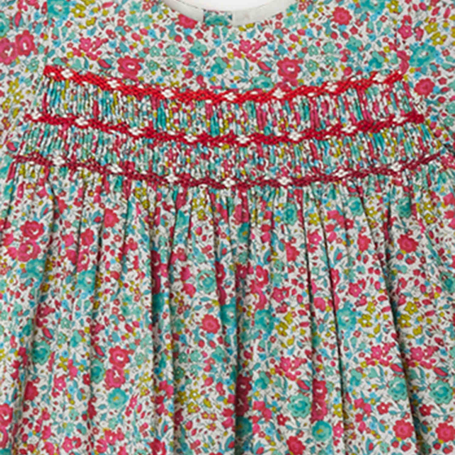 Baby Girls Red Floral Cotton Dress
