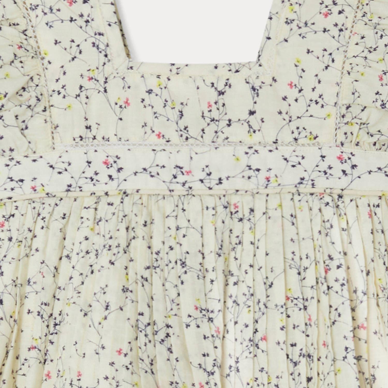 Baby Girls Ivory Floral Cotton Dress