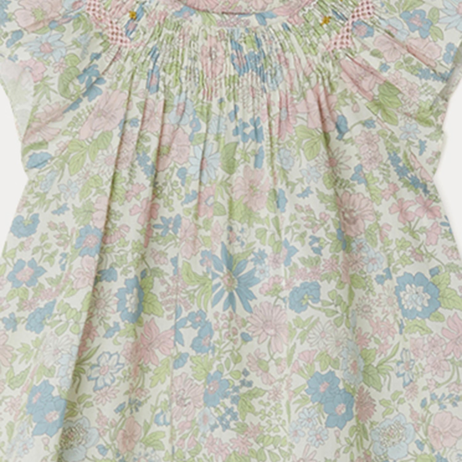 Baby Girls Pink Flowers Cotton Dress