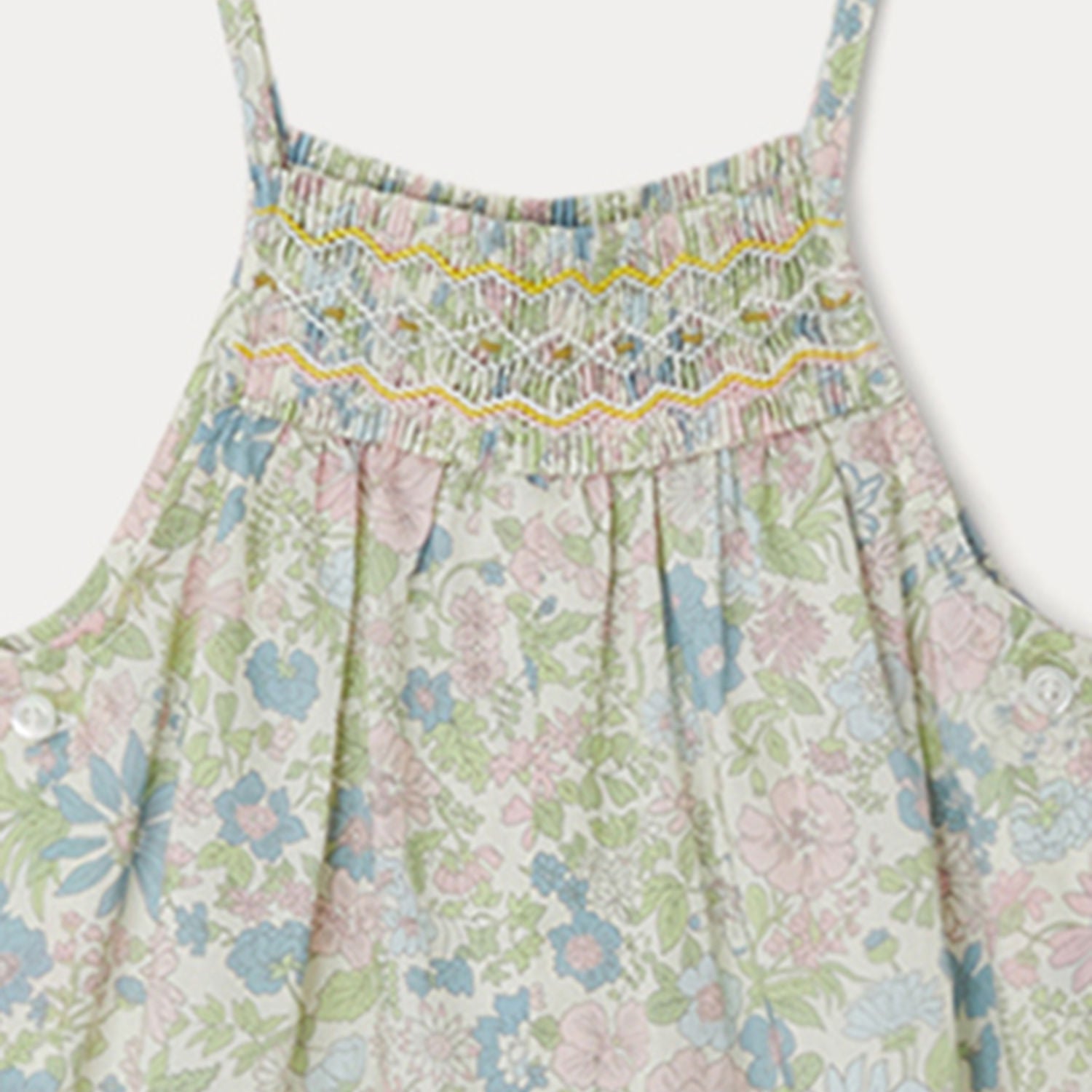 Baby Girls Mint Flower Cotton Jumpsuit