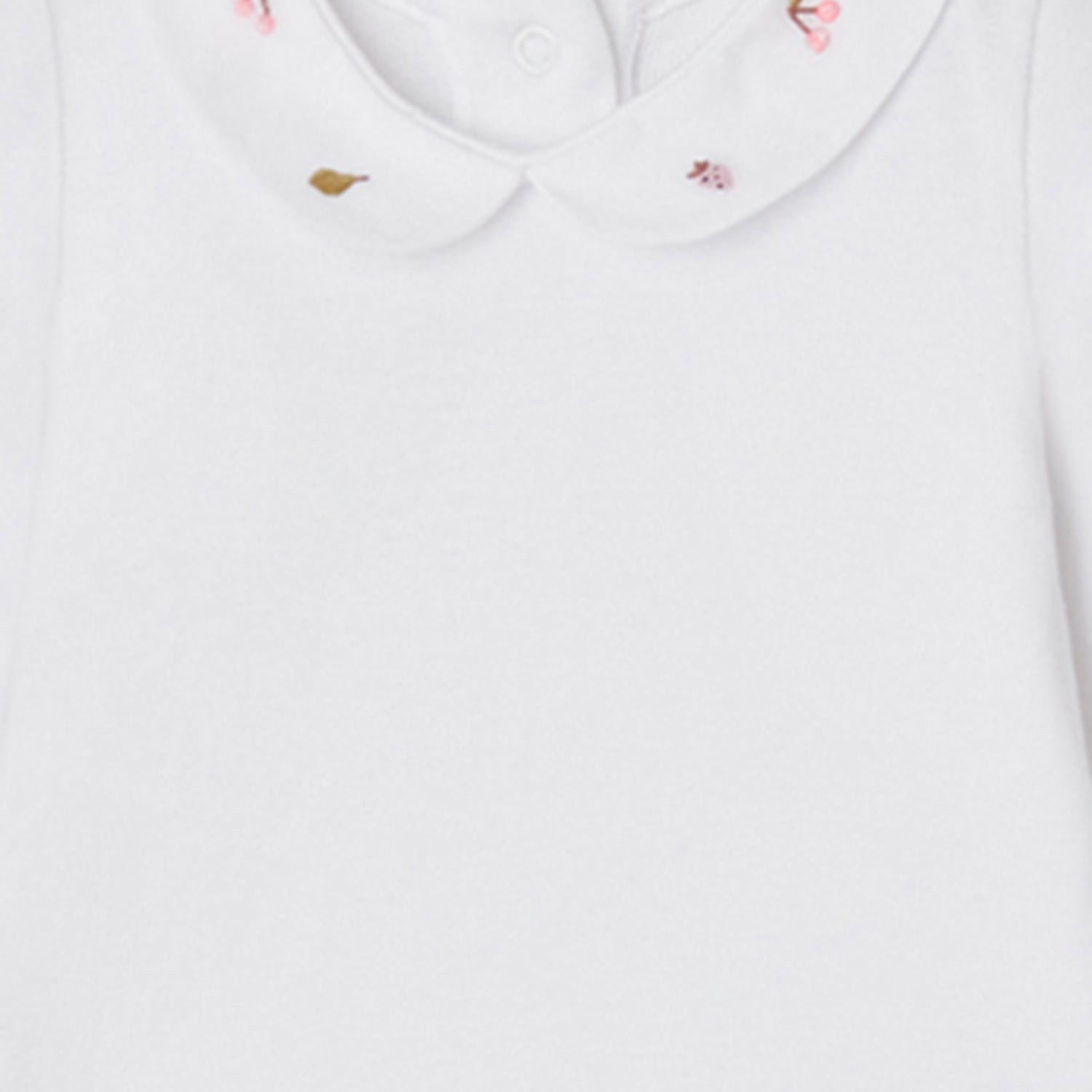 Baby Girls White Cotton Babysuit