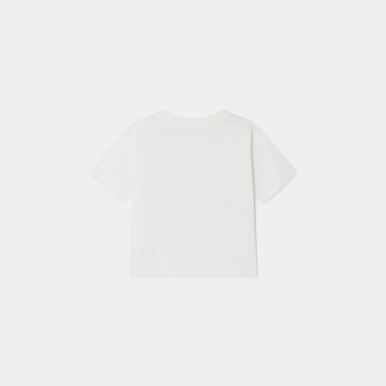 Baby Boys White Printed Cotton T-Shirt